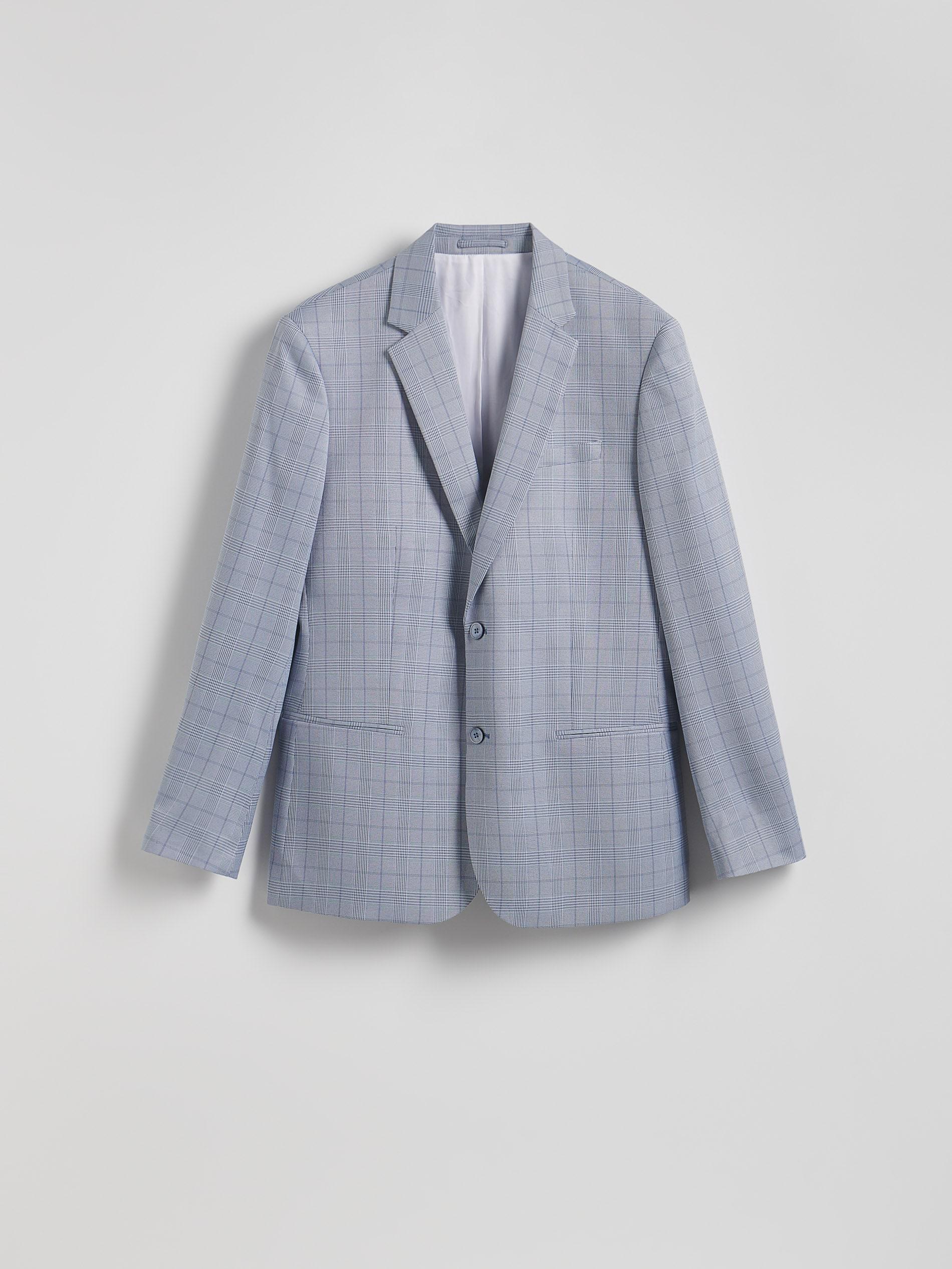 Blue Check Slim Fit Blazer, Blue, large image number 5