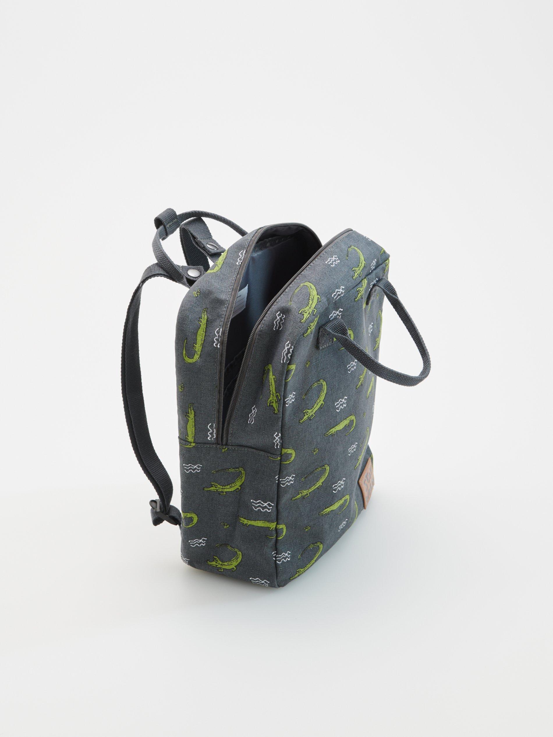 Multicolour Flaxseed Patterned Backpack , Kids Boys, Grey, large image number 3