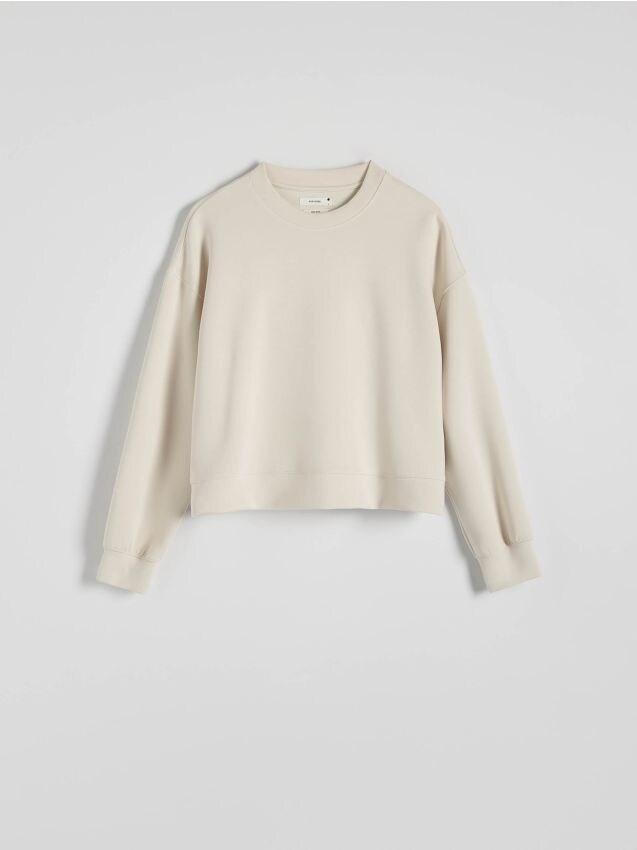 Beige Round Neck Jogging Top, , medium