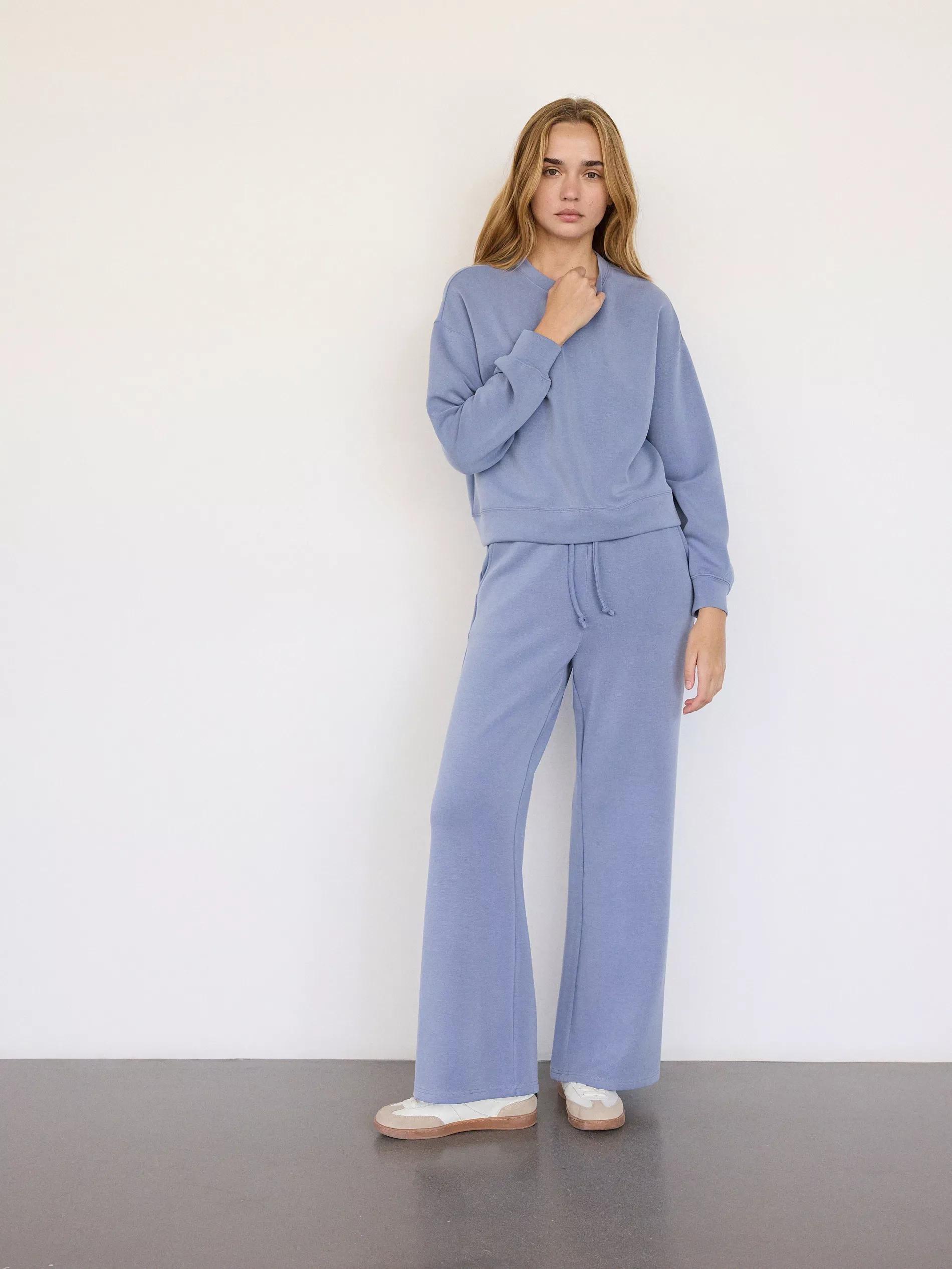 Blue Round Neck Jogging Top, , large image number 0
