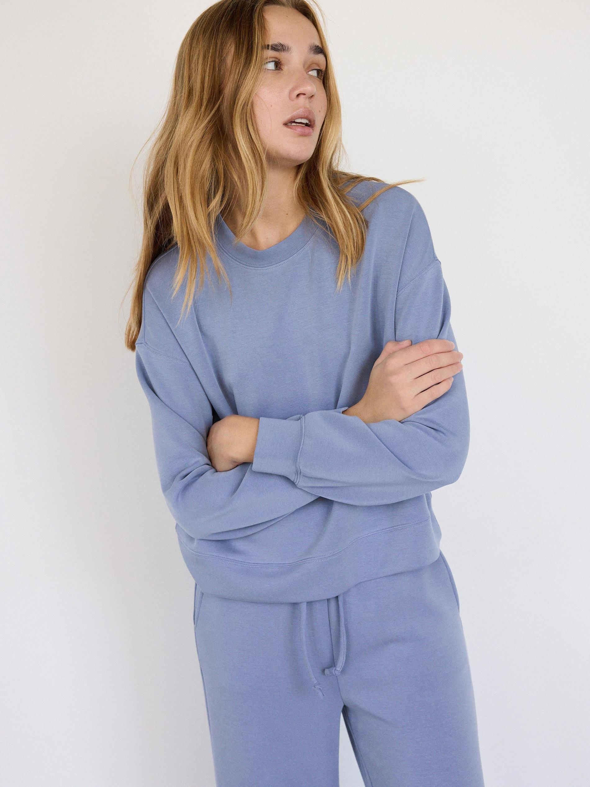Blue Round Neck Jogging Top, , large image number 1