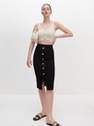 Reserved - Ivory Crop Top With Decorative Button Detailing, Women