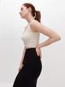 Reserved - Ivory Crop Top With Decorative Button Detailing, Women