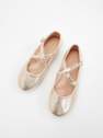 Reserved - Gold Ballerinas With Straps, Kids Girl