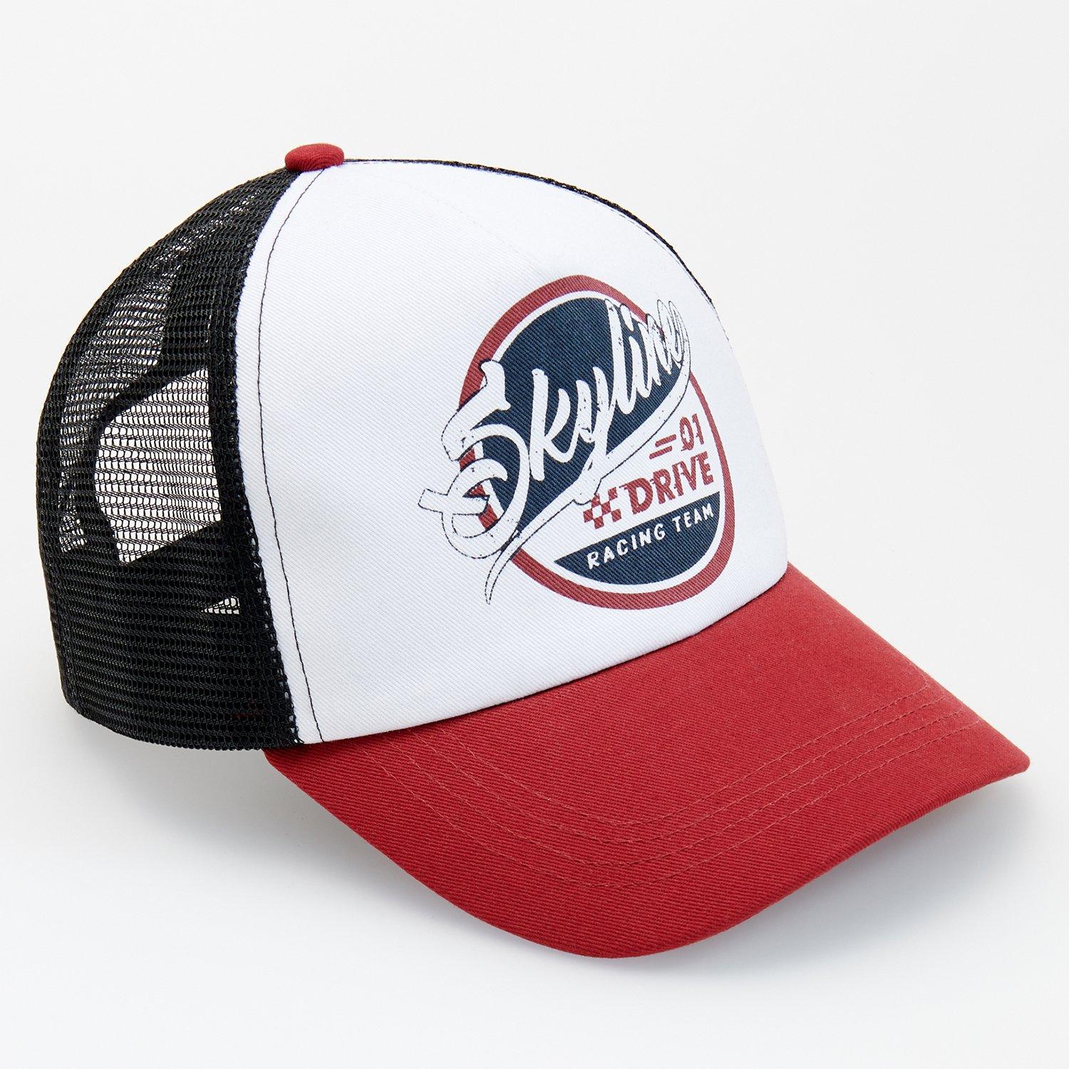 Red Cotton Printed Baseball Cap, Men, , large image number 2