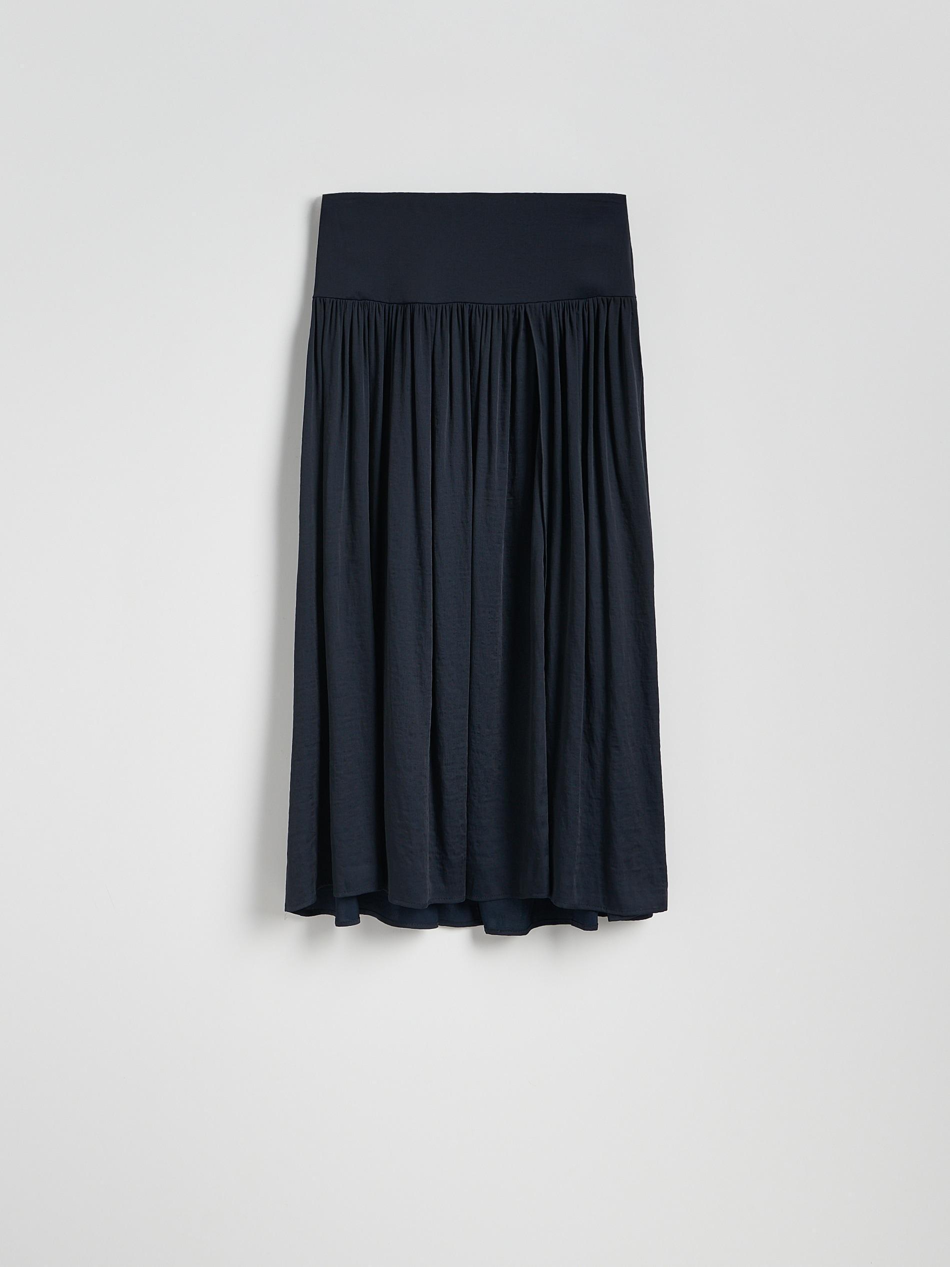 Blue Midi Skirt With Ruffles At The Hem, Navy, large image number 5