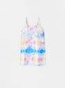 Reserved - White Satin Dress With Tie-Dye Effect, Kids Girl