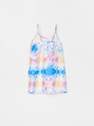 Reserved - White Satin Dress With Tie-Dye Effect, Kids Girl