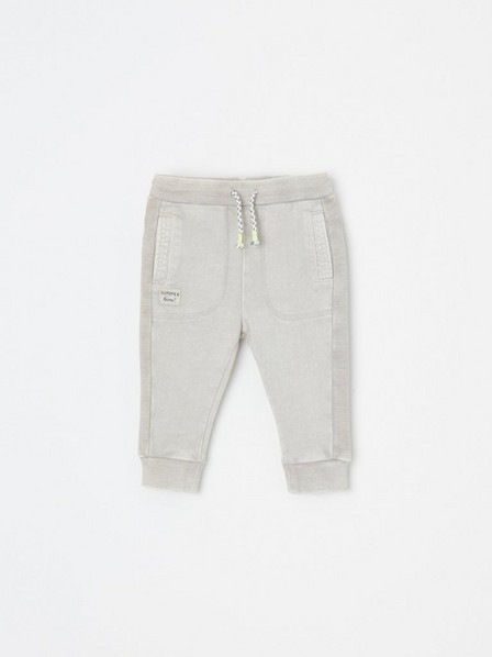 Reserved - Light Grey Joggers In Soft Jersey, Kids Boy