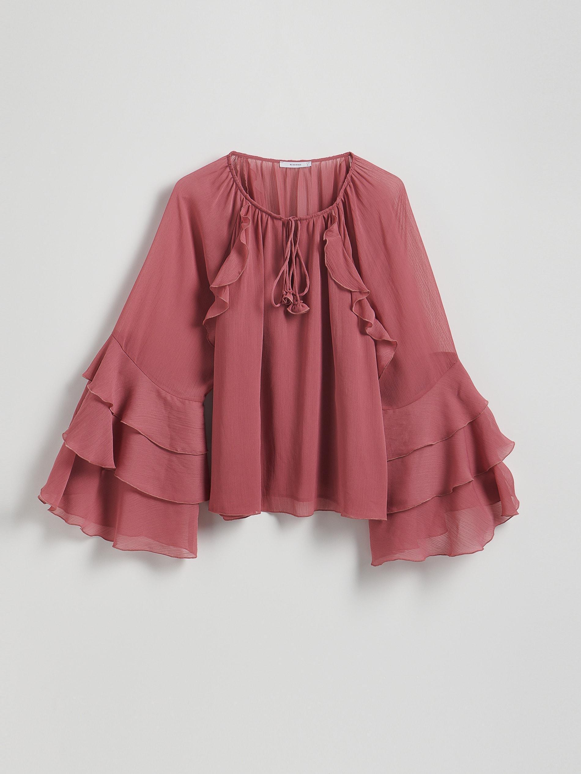 Pink Ruffle Blouse, , medium