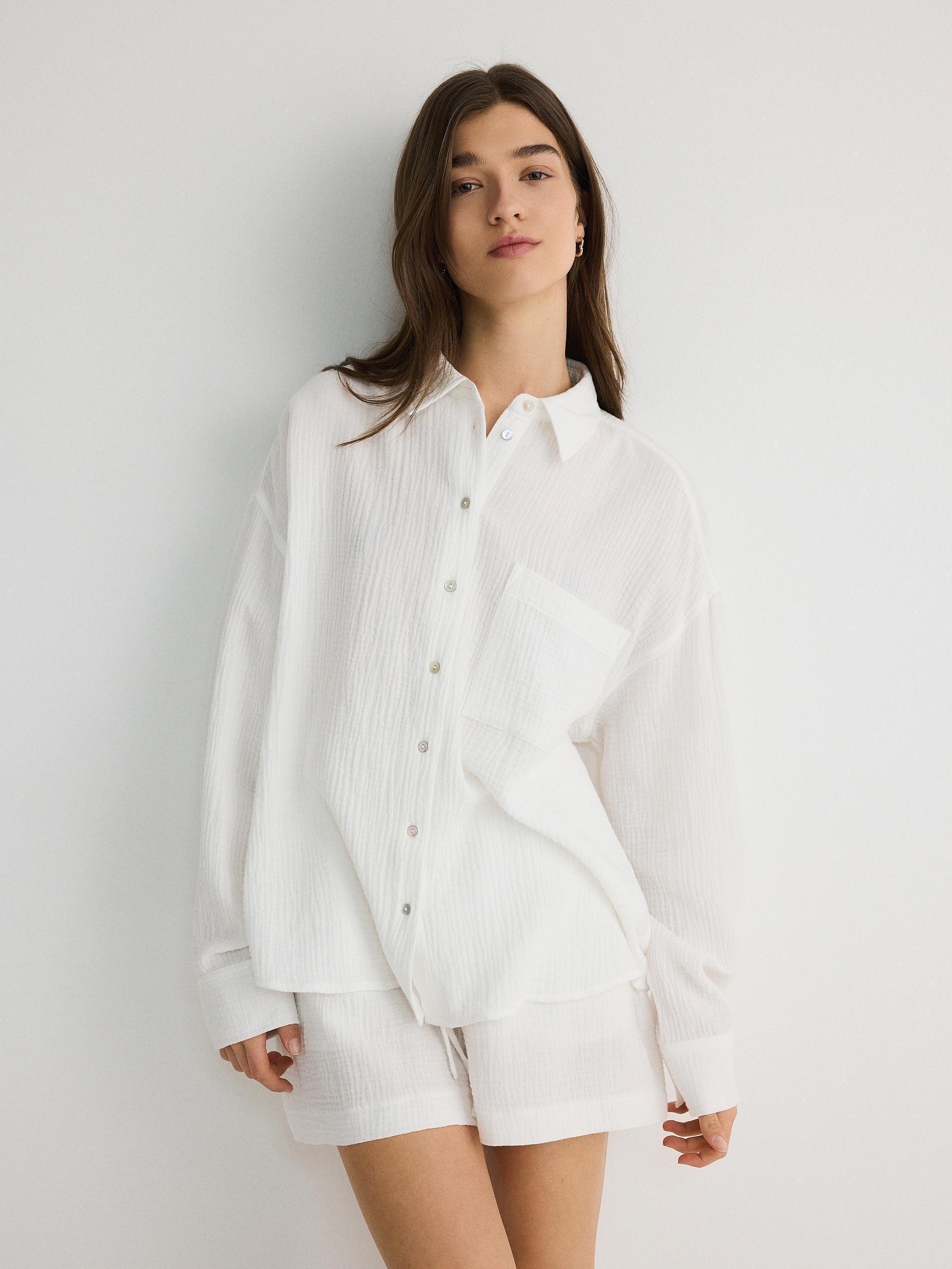 White Muslin Cotton Shirt, , large image number 2