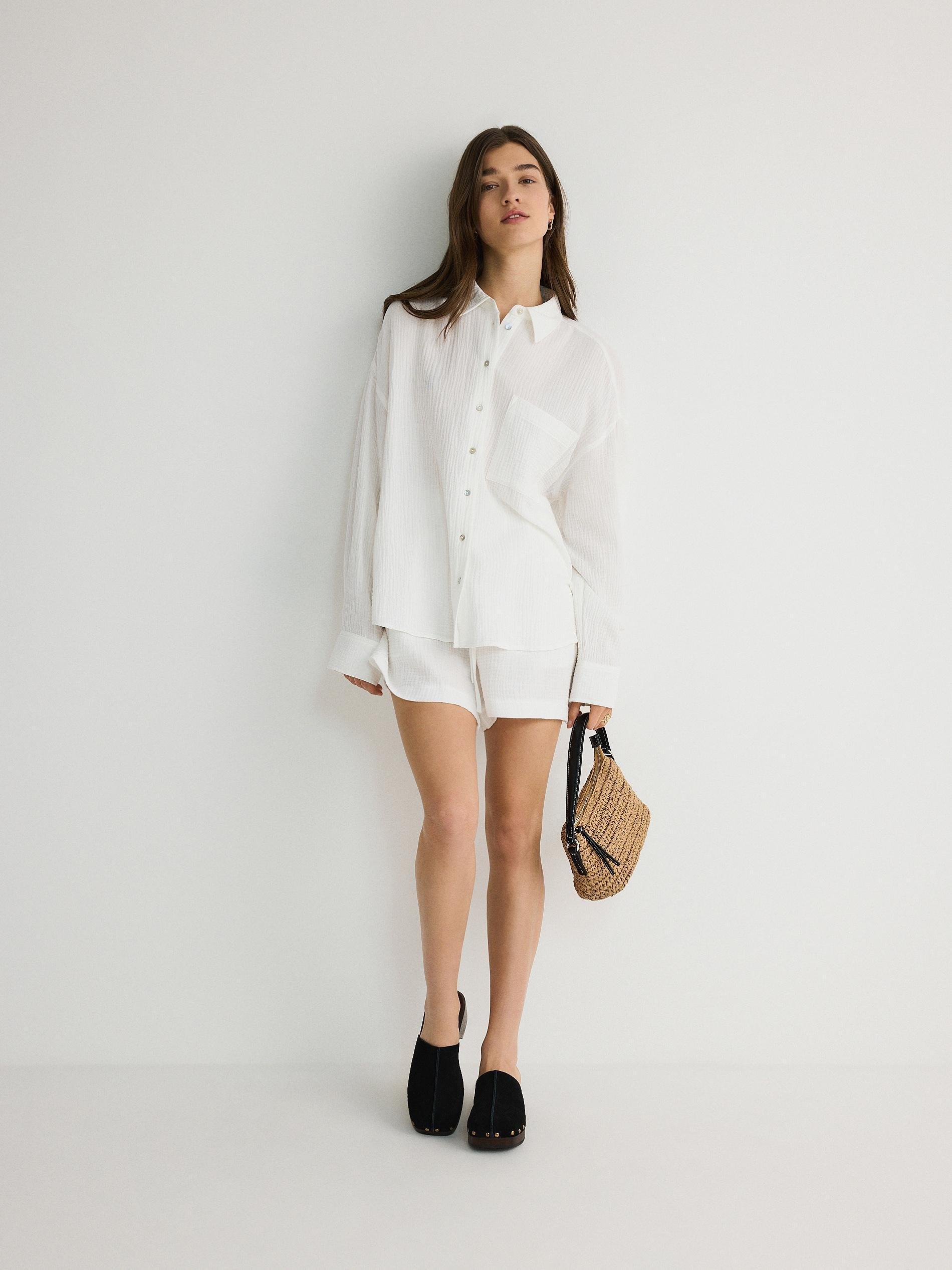 White Muslin Cotton Shirt, , large image number 4
