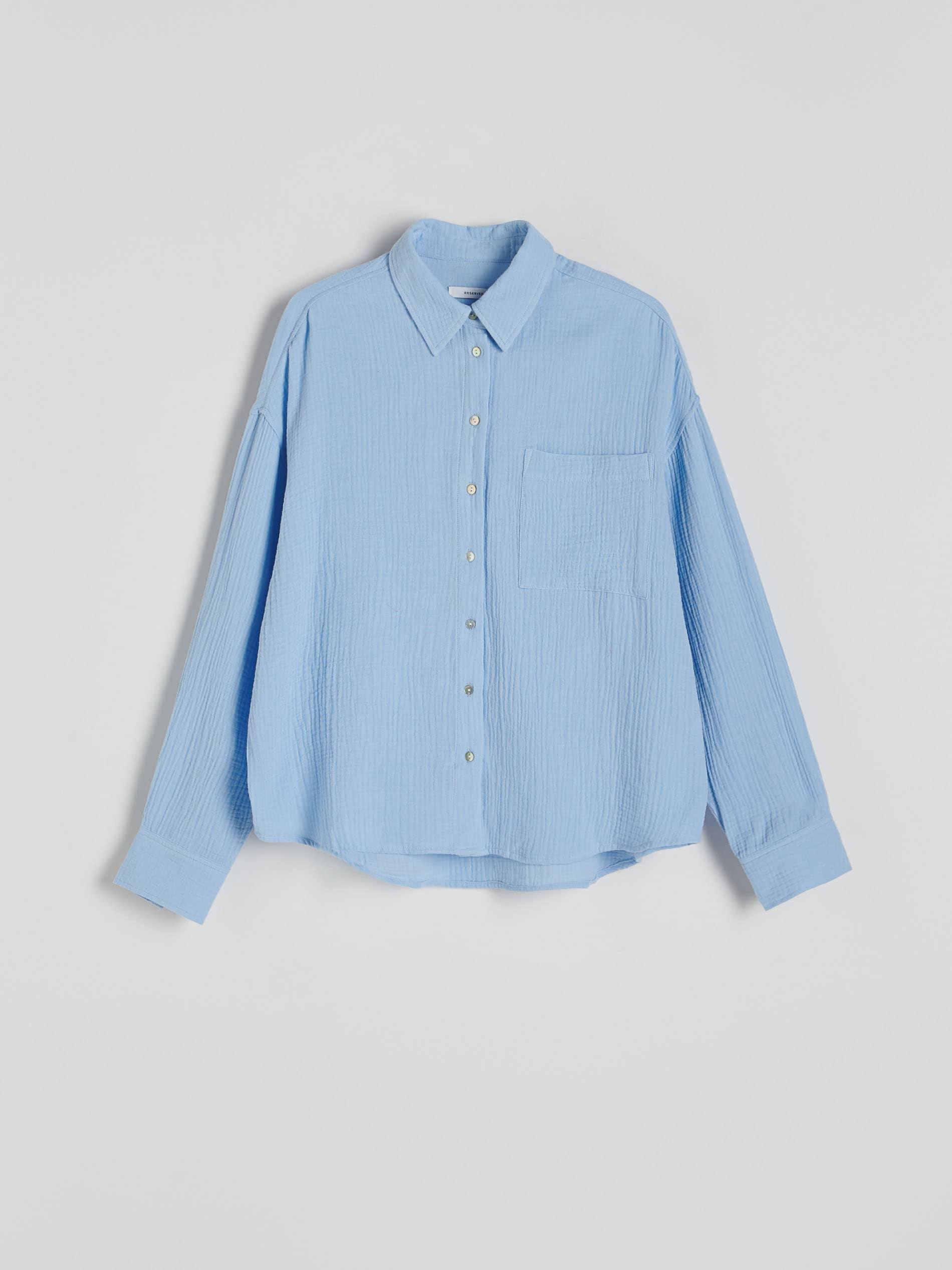 Blue Muslin Cotton Shirt, , large image number 10