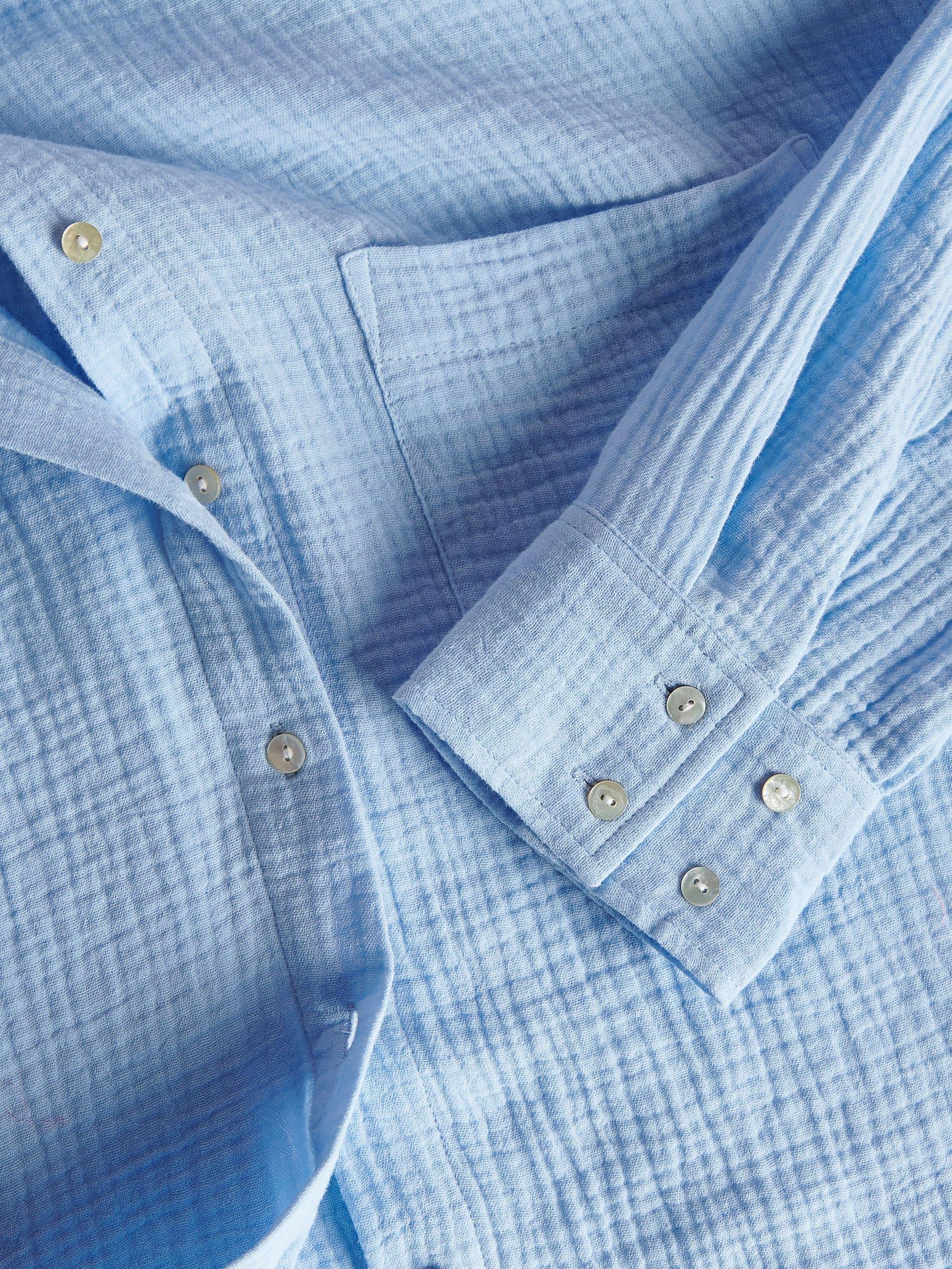 Blue Muslin Cotton Shirt, , large image number 11