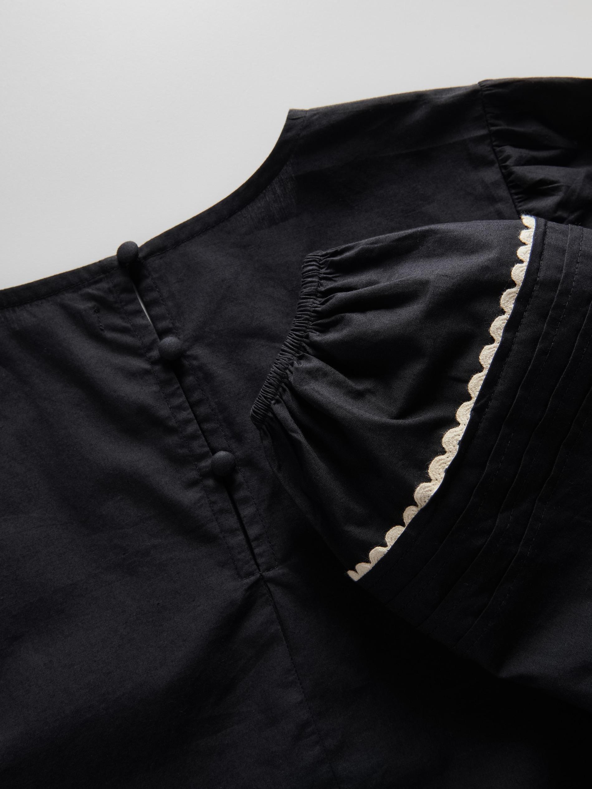 Black Blouse With Decorative Inserts, , large image number 2