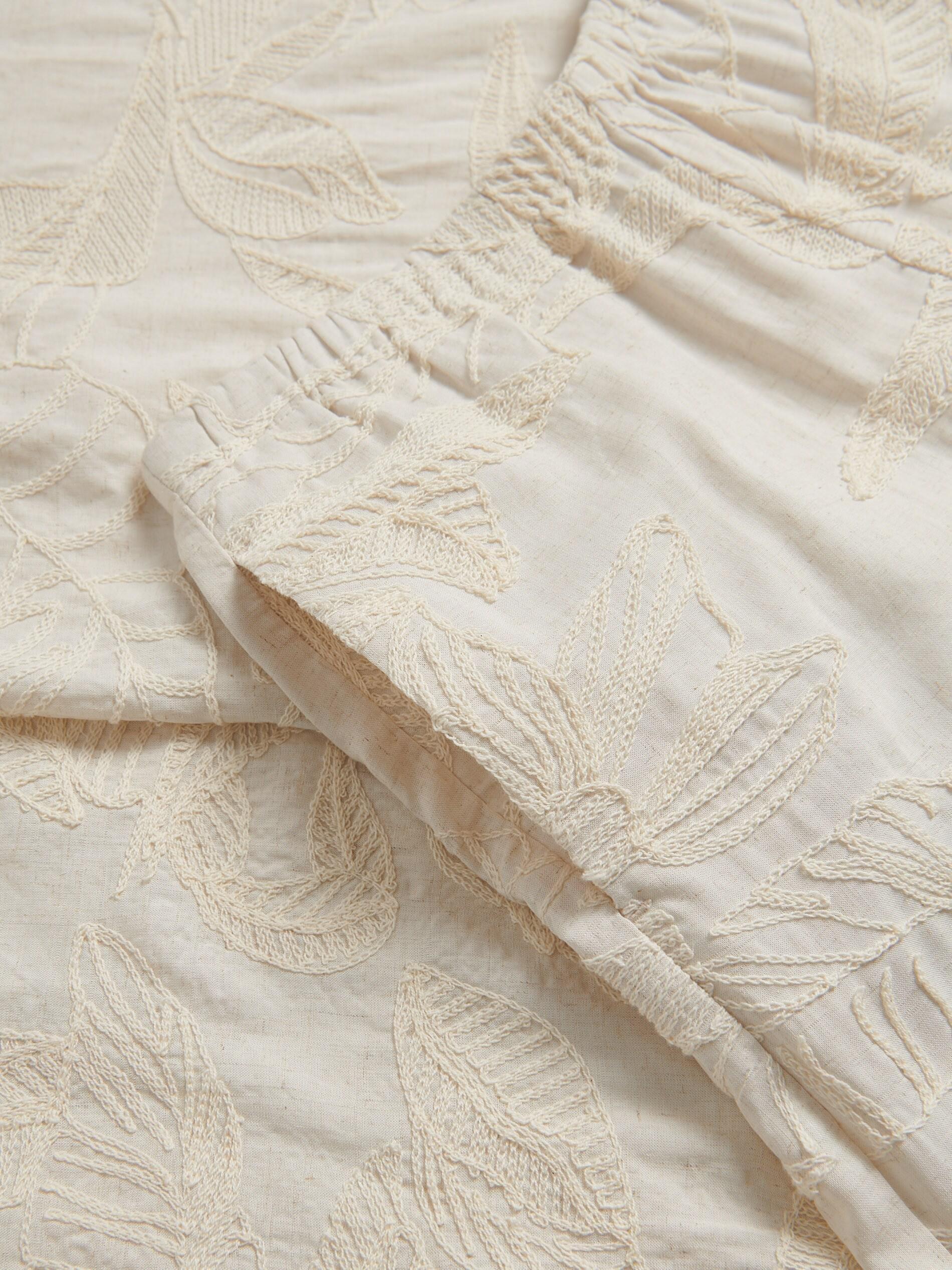 White Linen Rich Wide Leg Trousers, Beige, large image number 4