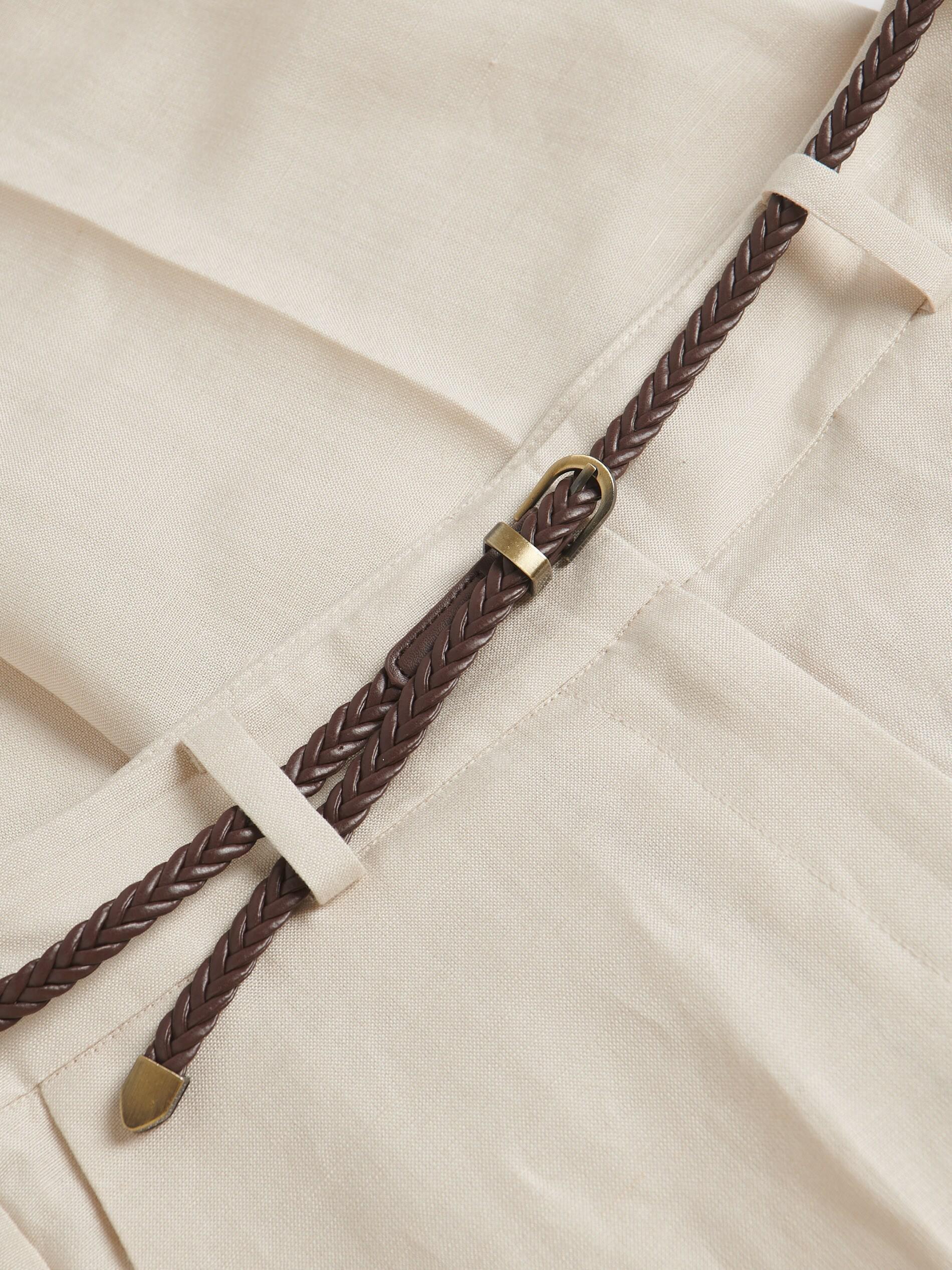 BEIGE Pressed crease linen blend trousers, , large image number 1