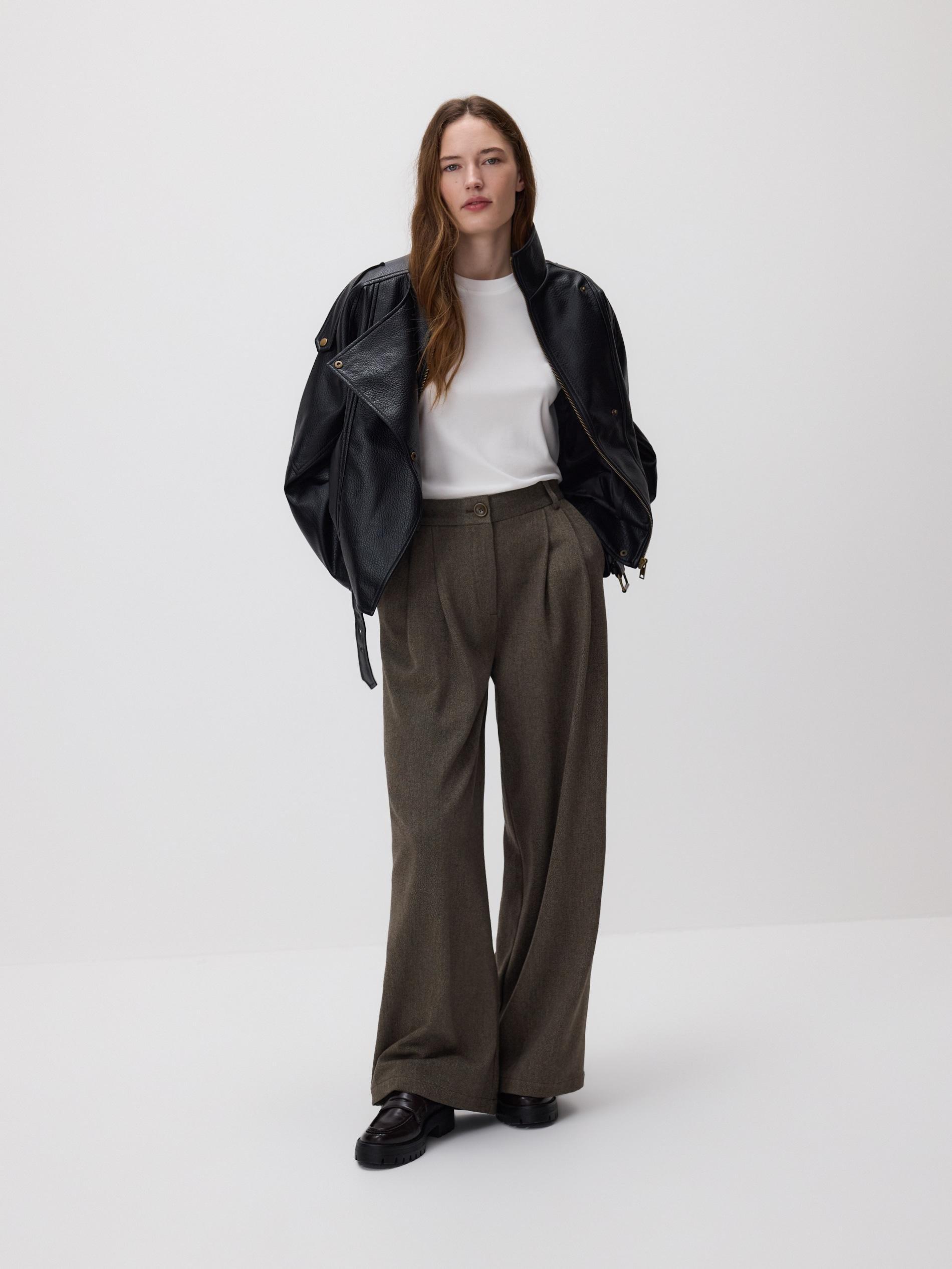 Black Faux Leather Jacket, Black, large image number 0