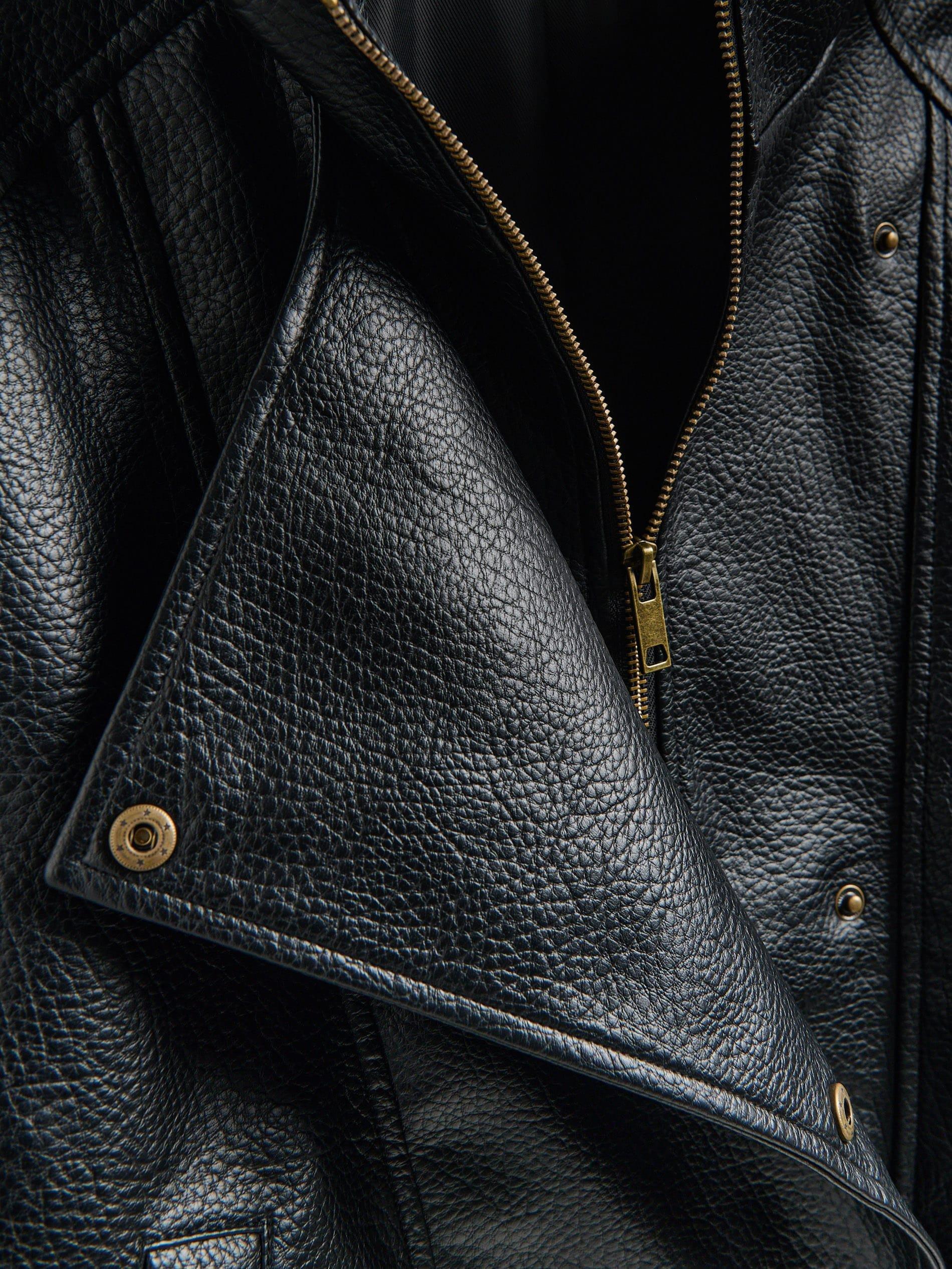 Black Faux Leather Jacket, Black, large image number 7