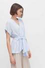 Reserved - Light Blue Asymmetric Blouse With Tie Detail, Women