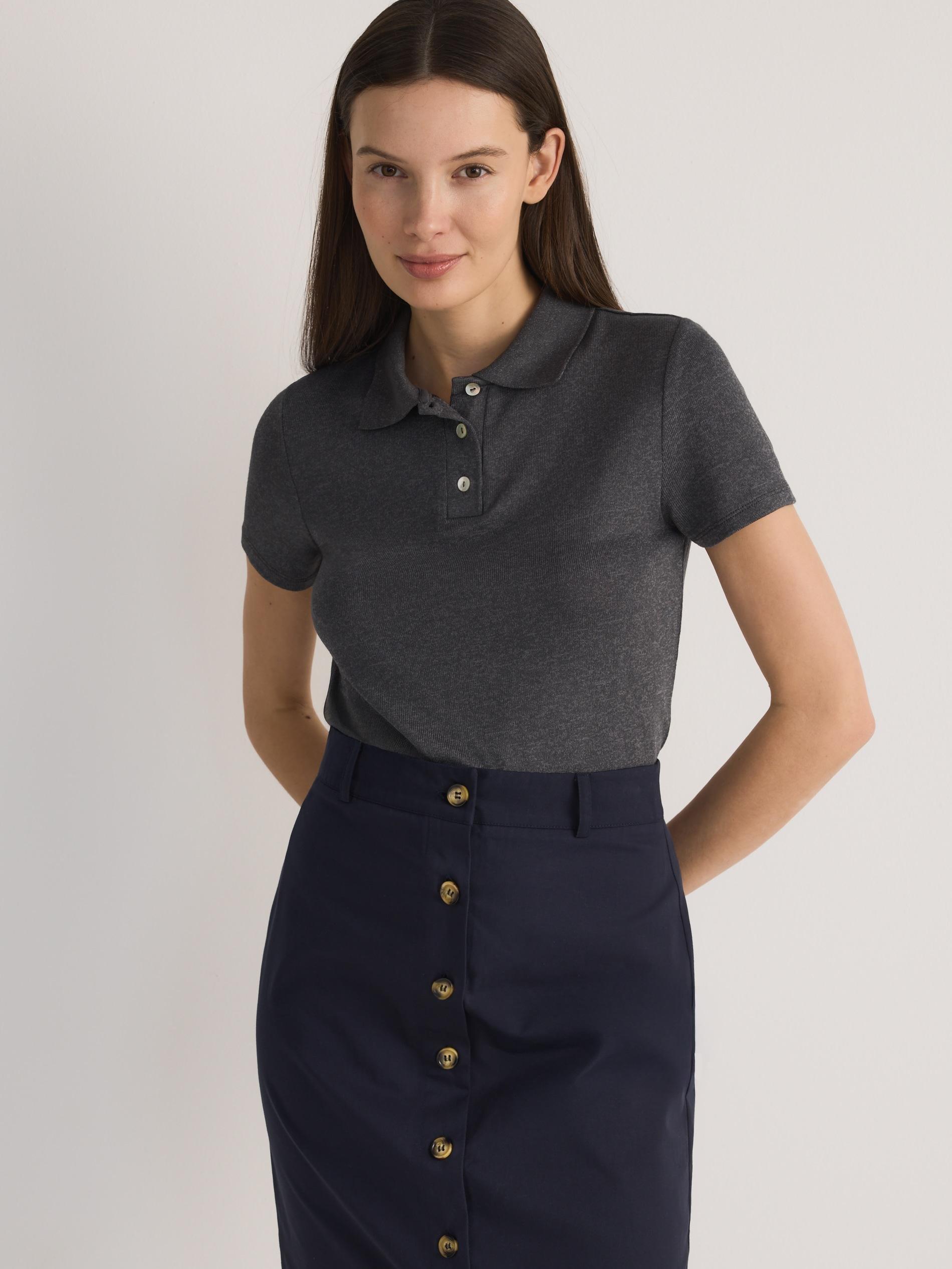 Navy Cotton Midi Skirt, , large image number 2