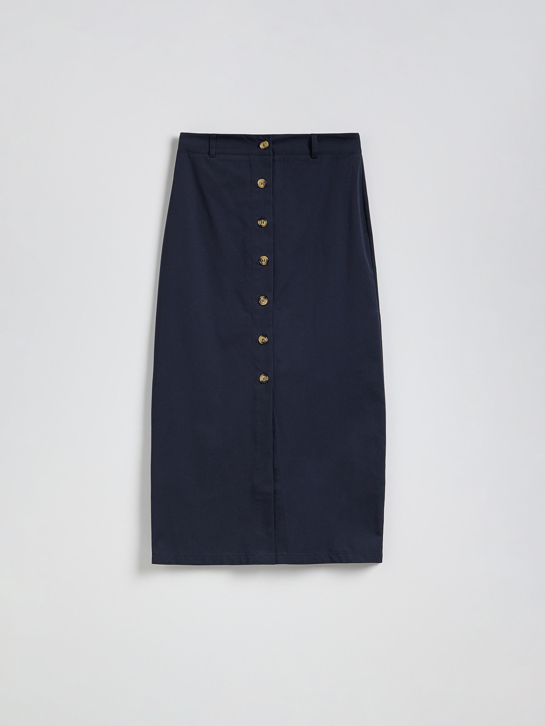 Navy Cotton Midi Skirt, , large image number 4
