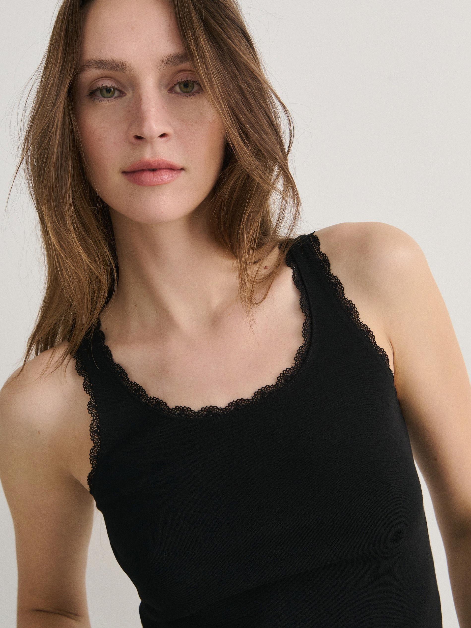 Black Top With Lace, , large image number 0