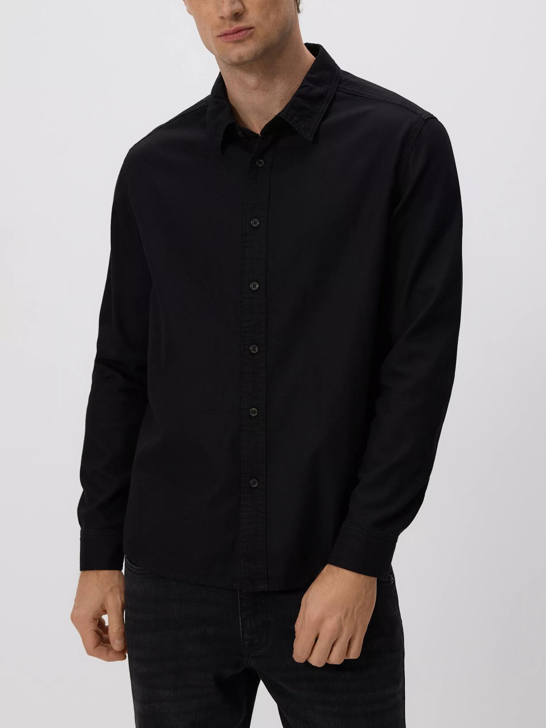 BLACK Regular fit denim shirt, Black, large image number 0