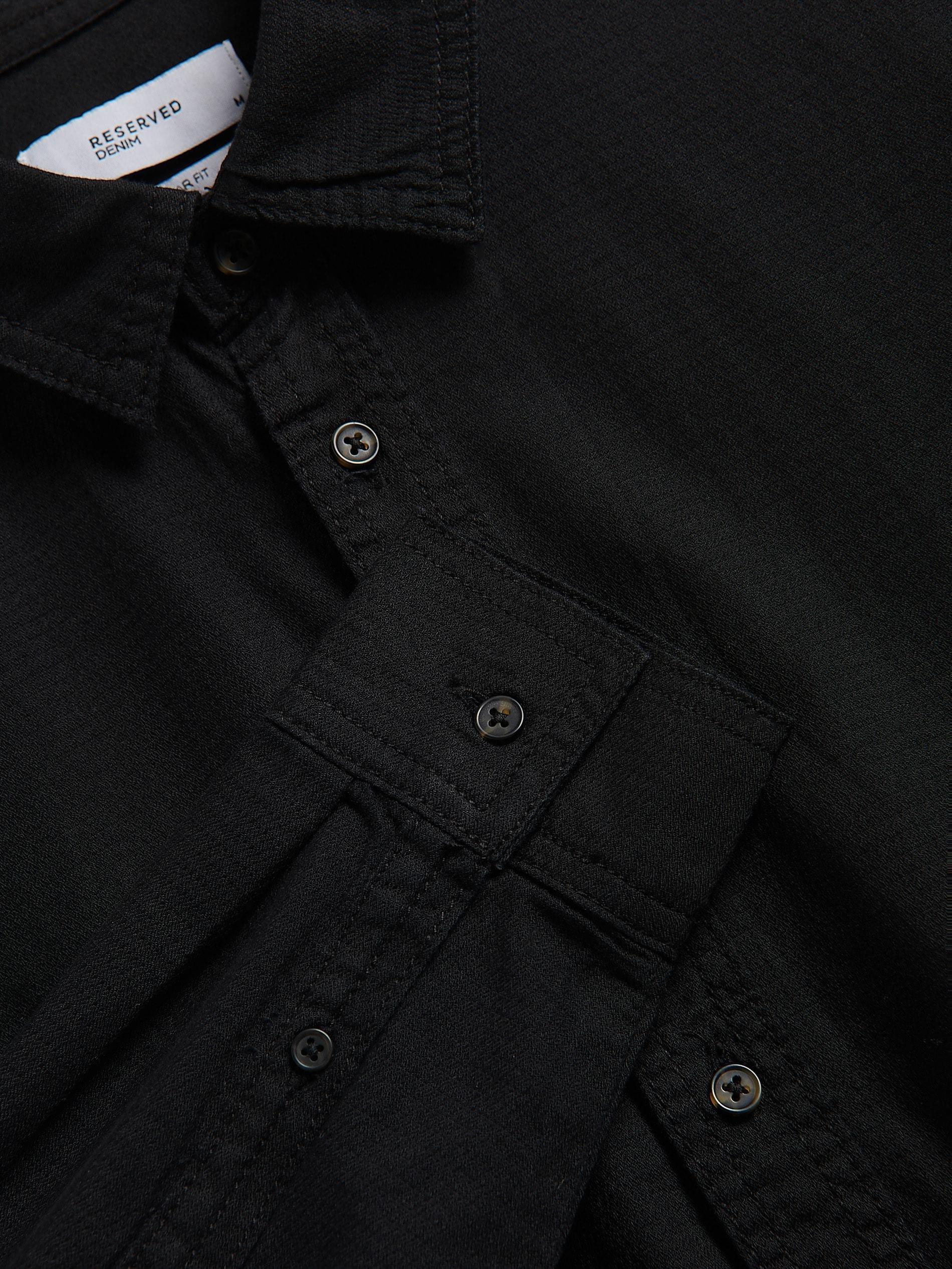 BLACK Regular fit denim shirt, Black, large image number 5