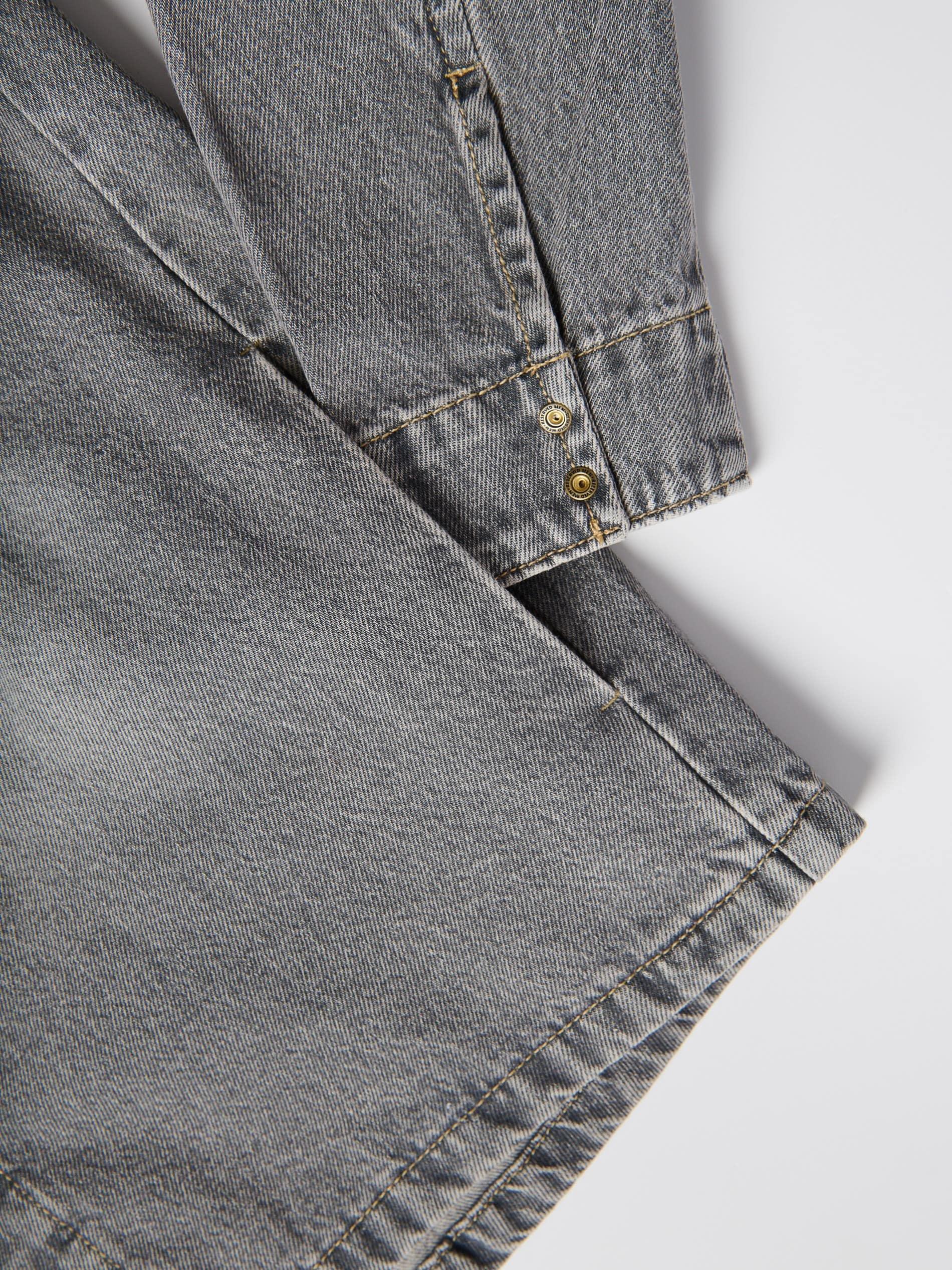 Grey Comfort Fit Denim Shirt, Light grey, large image number 5