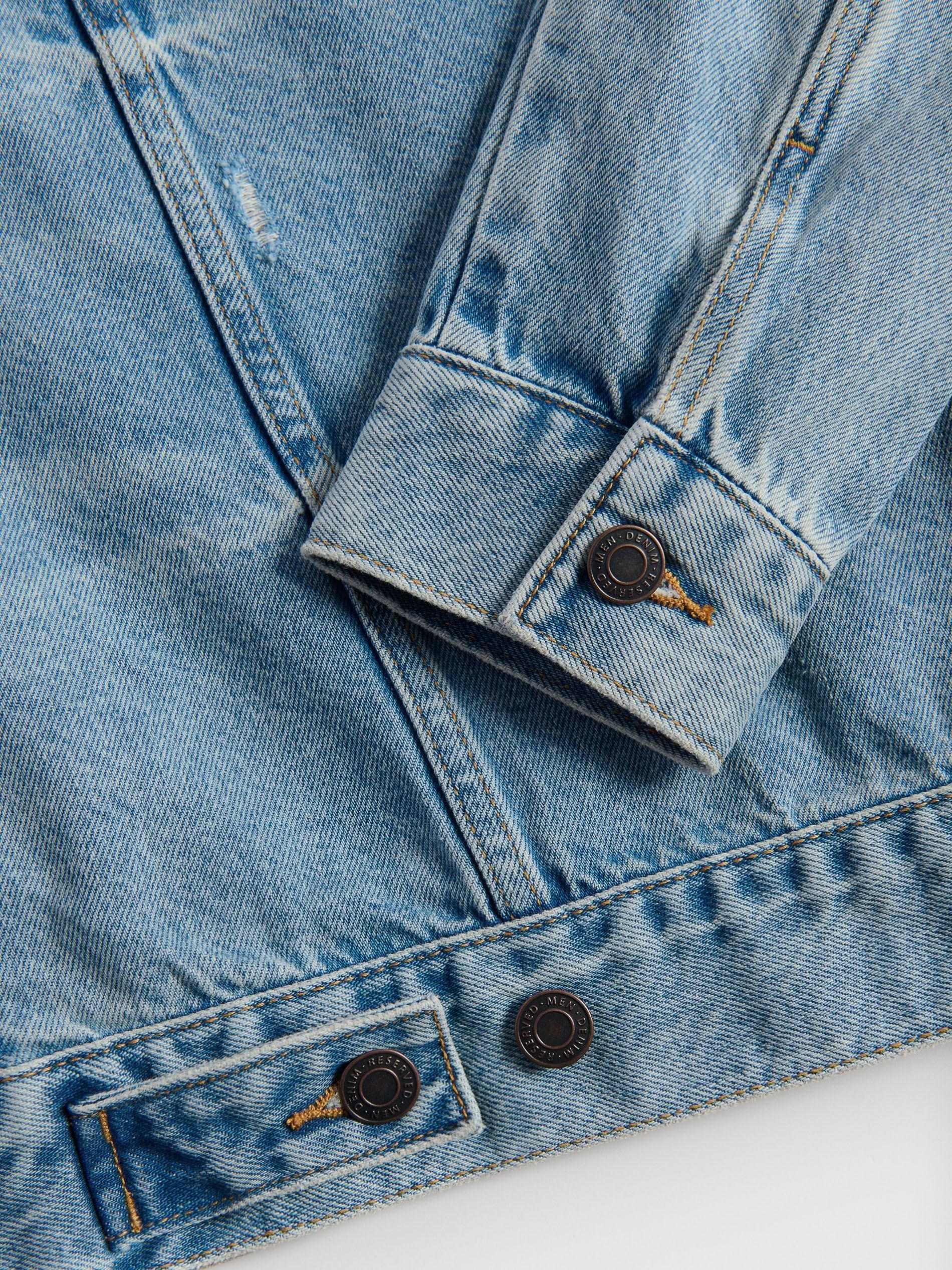 Blue Denim Jacket With Wash Effect, Blue, large image number 1