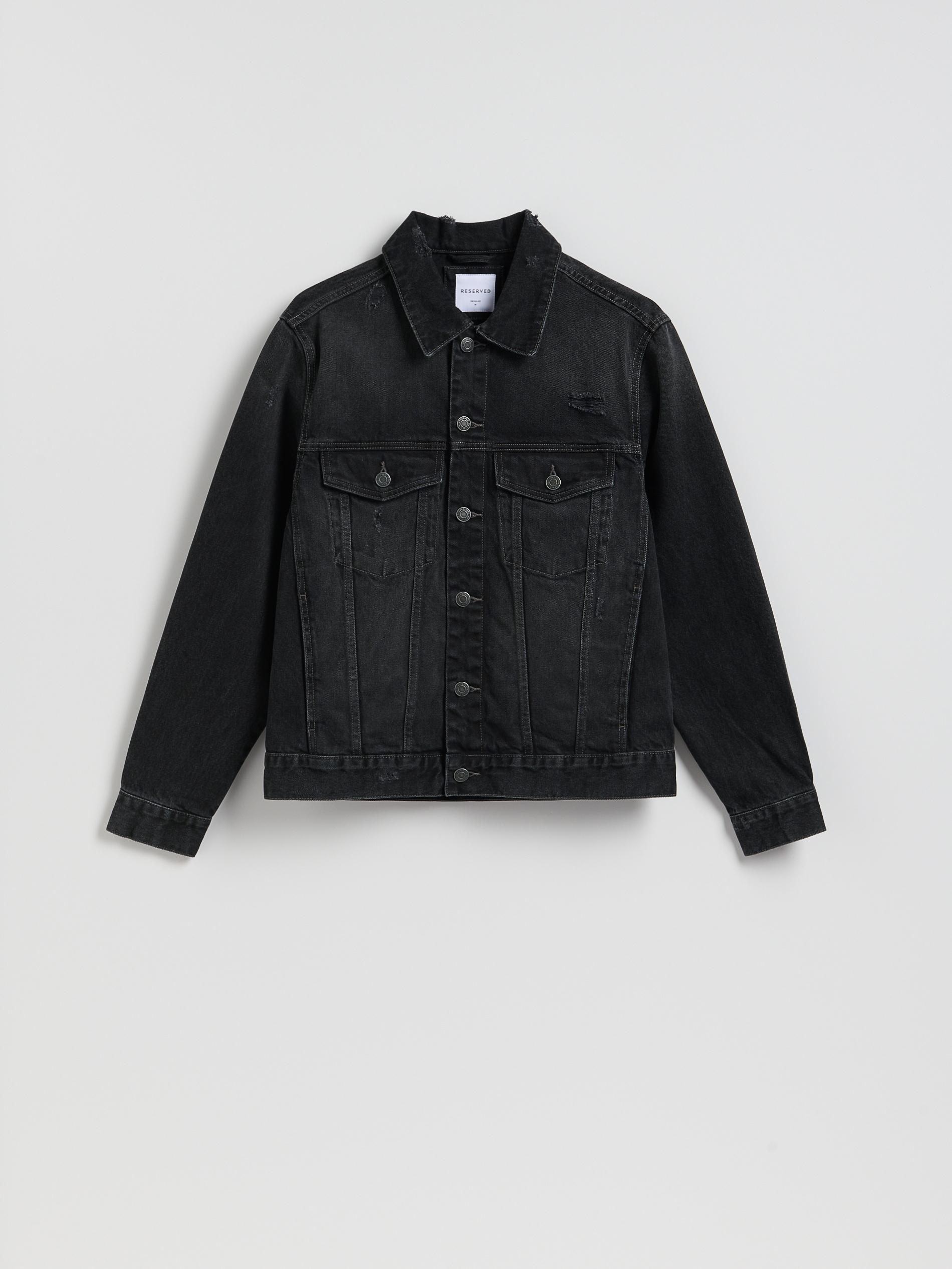 Grey Denim Jacket With Wash Effect, Grey, large image number 0