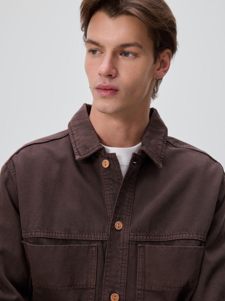 Grey Comfort Fit Denim Shirt, 7401_89J, medium