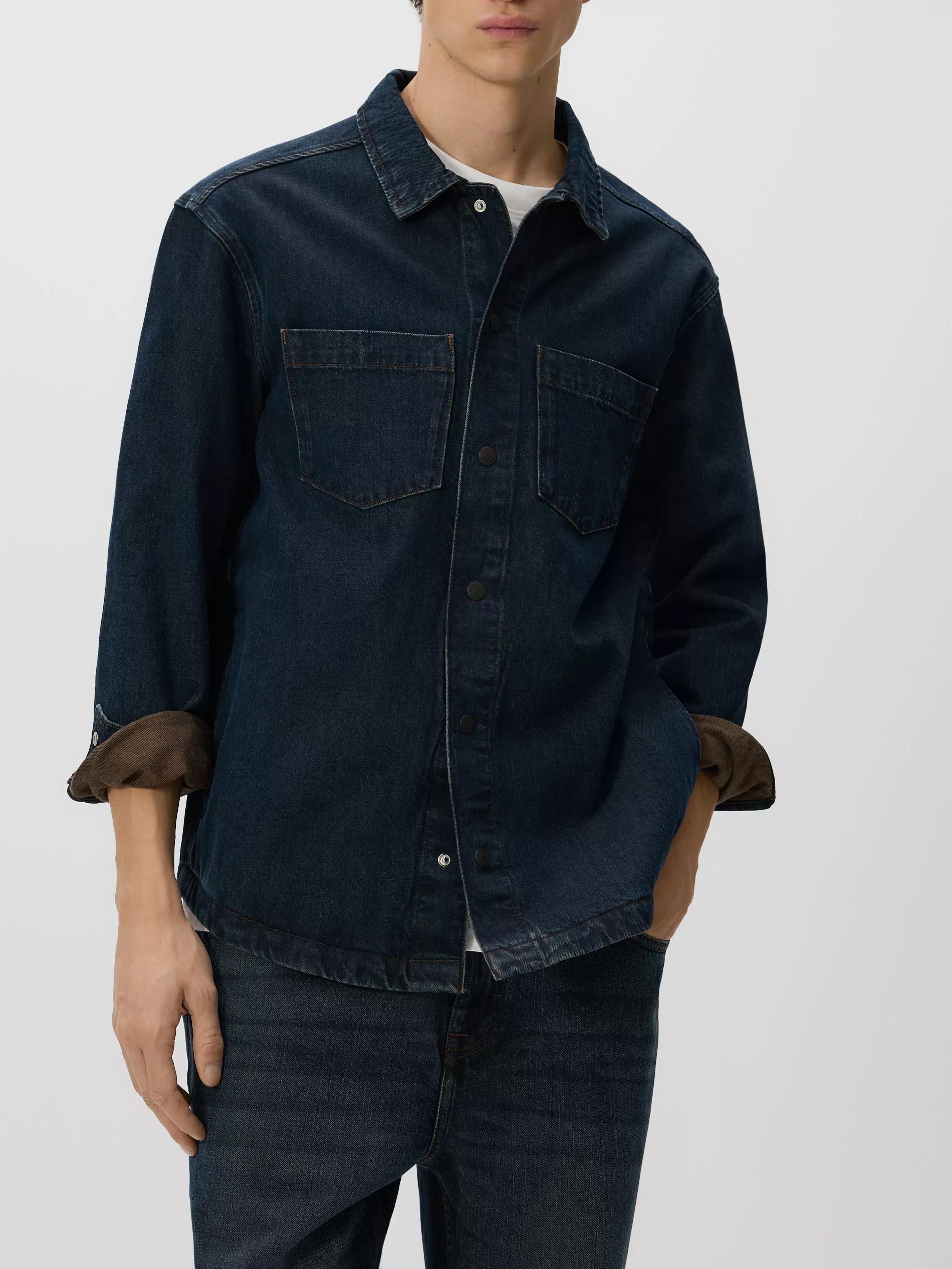 Blue Comfort Fit Denim Shirt, Blue, large image number 3