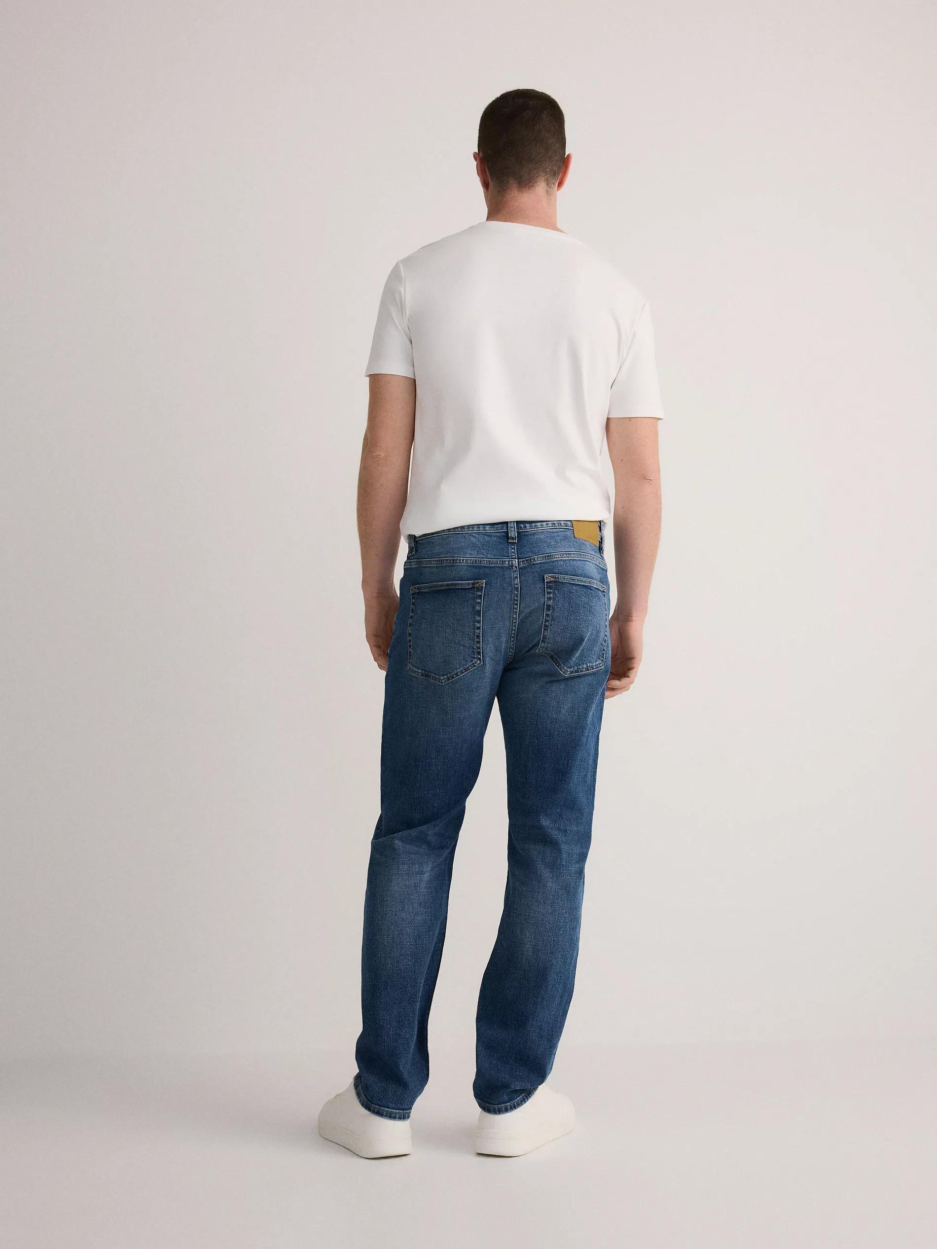 Blue Straight Jeans With Pre-Wash Effect, , large image number 3