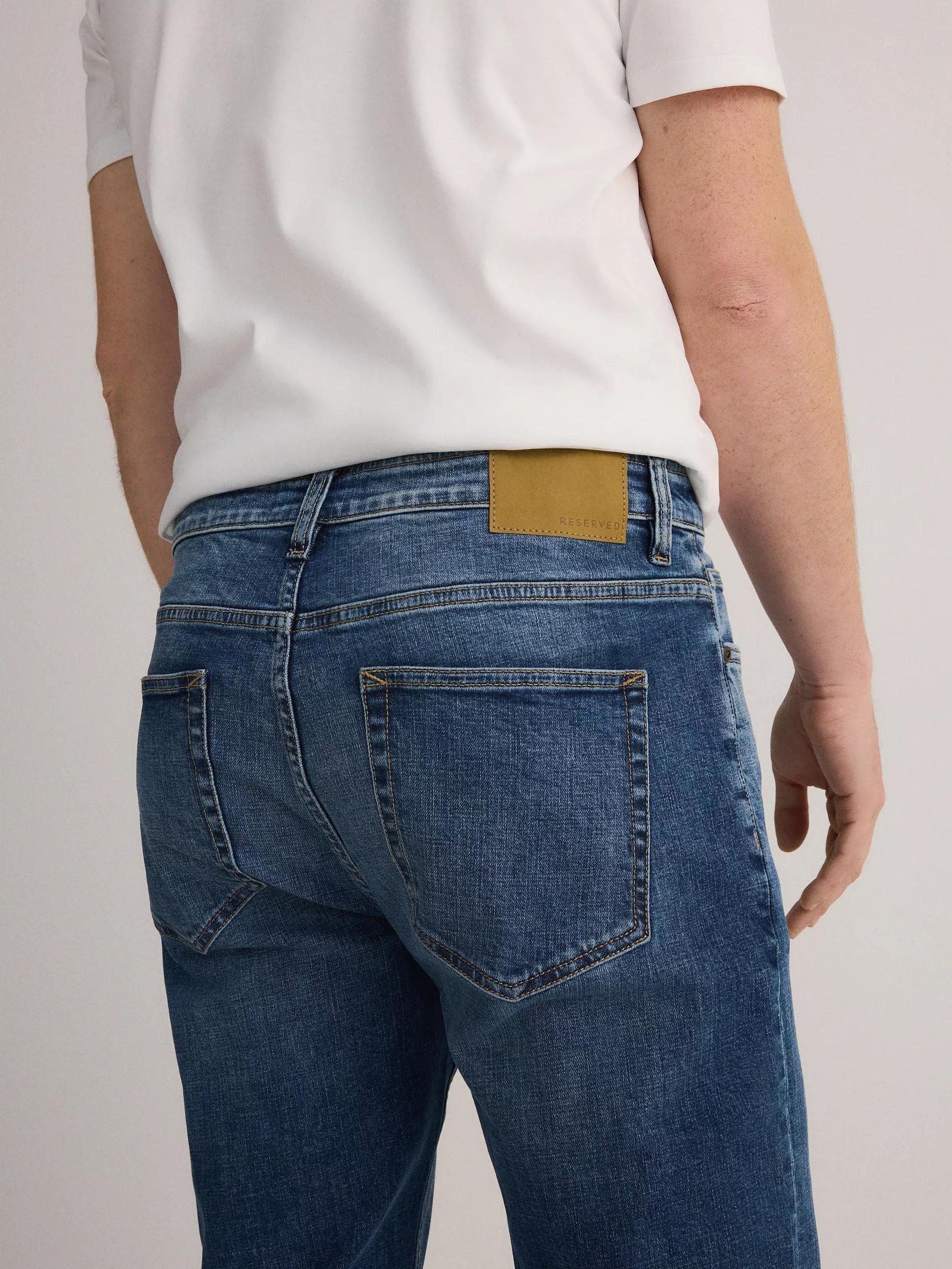 Blue Straight Jeans With Pre-Wash Effect, , large image number 4