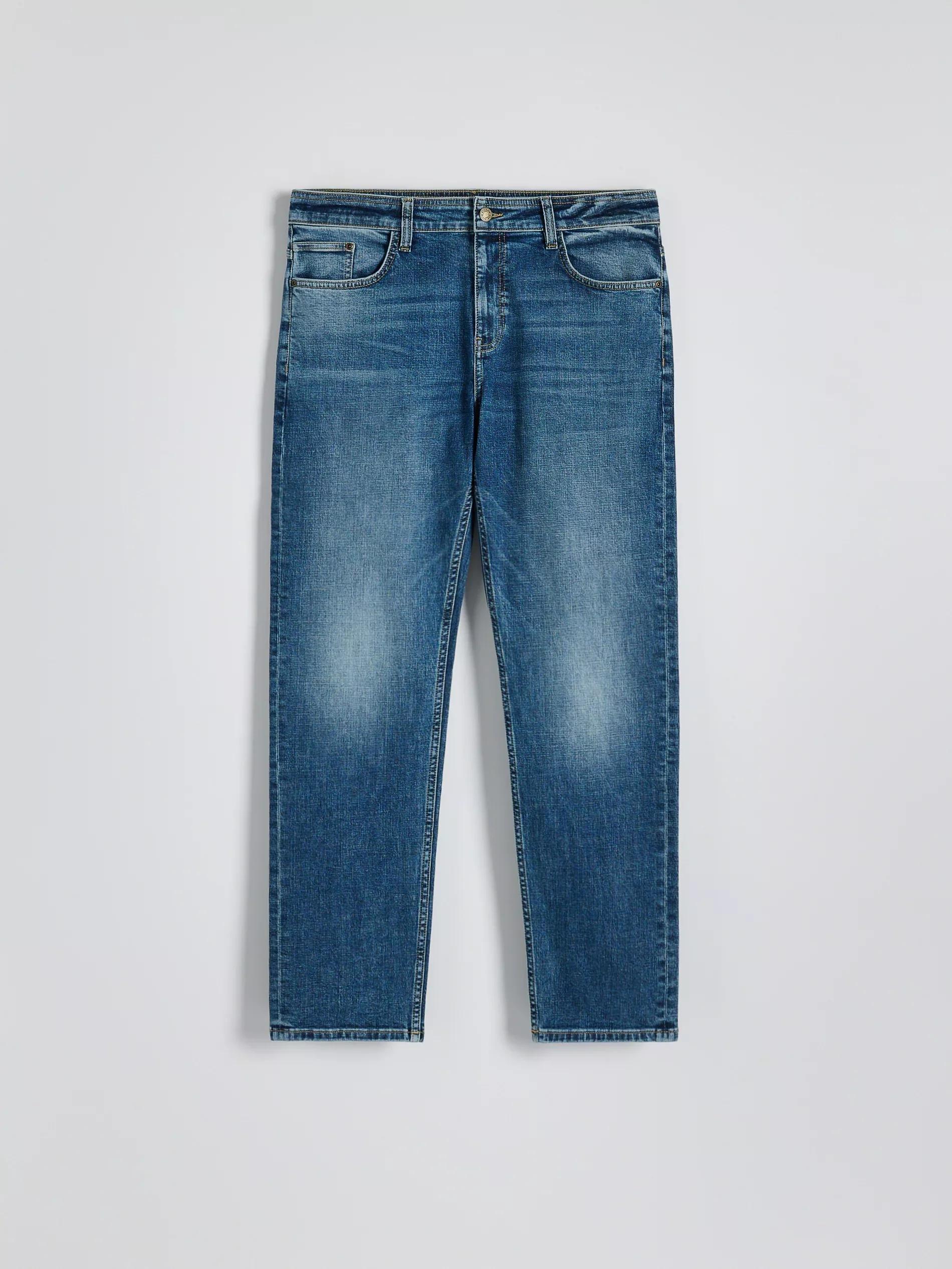 Blue Straight Jeans With Pre-Wash Effect, , large image number 5