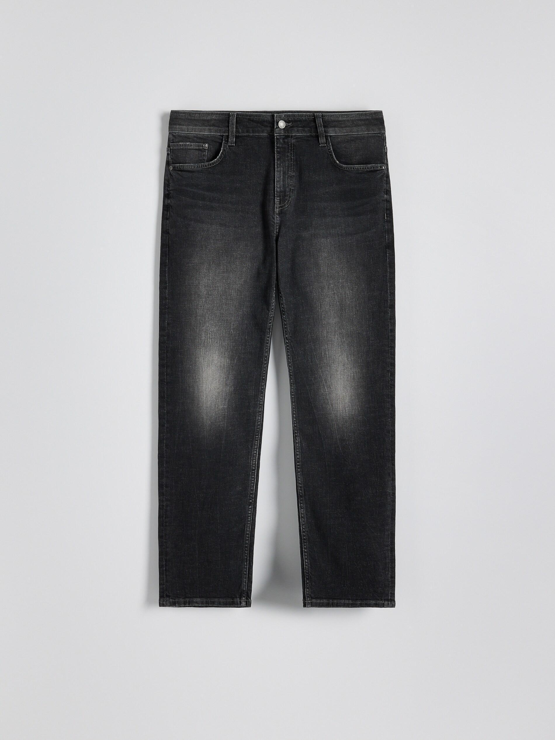 Grey Straight Jeans With Pre-Wash Effect, Grey, large image number 1