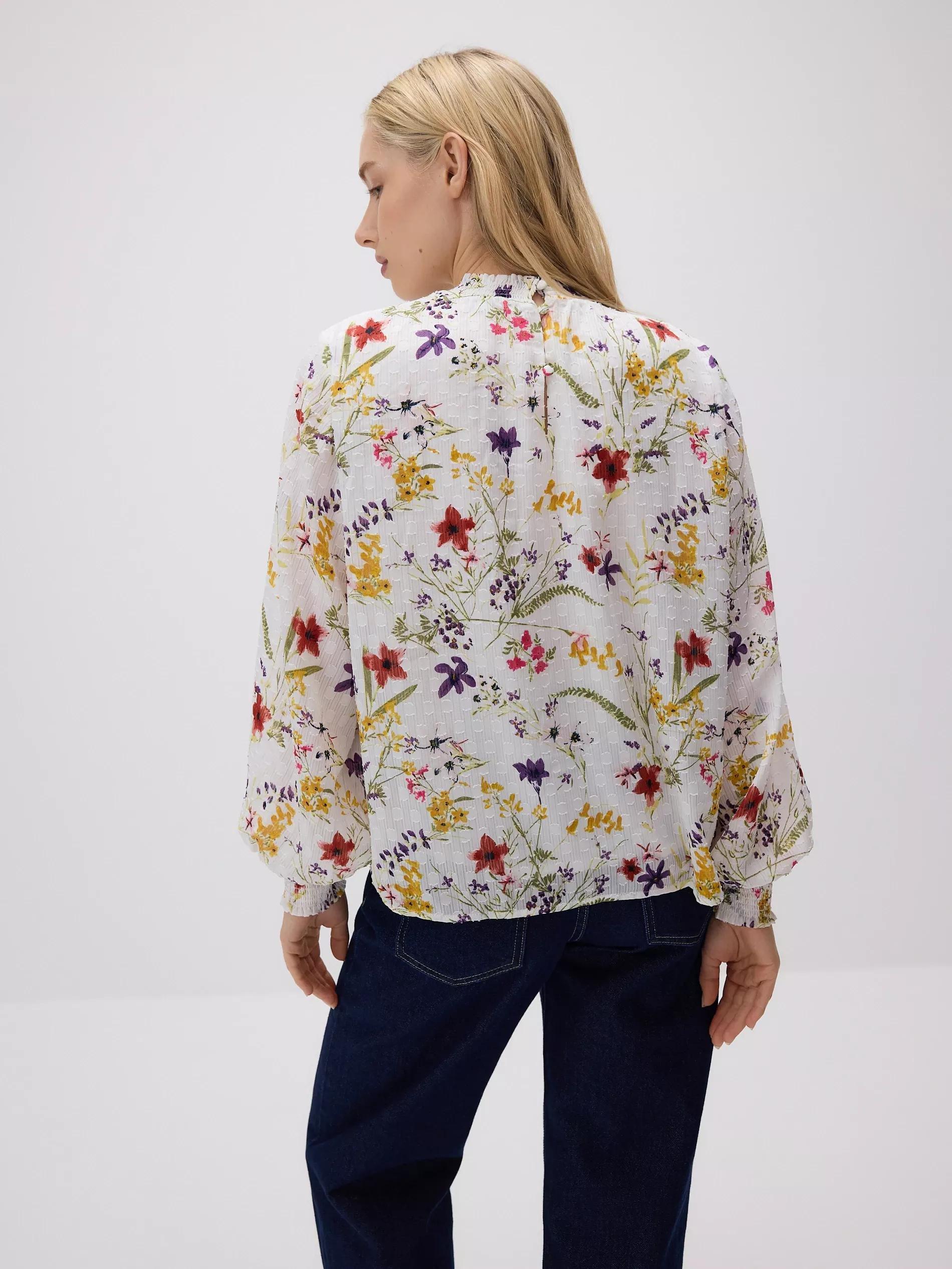 Multicolour Floral Blouse, Turquoise, large image number 3