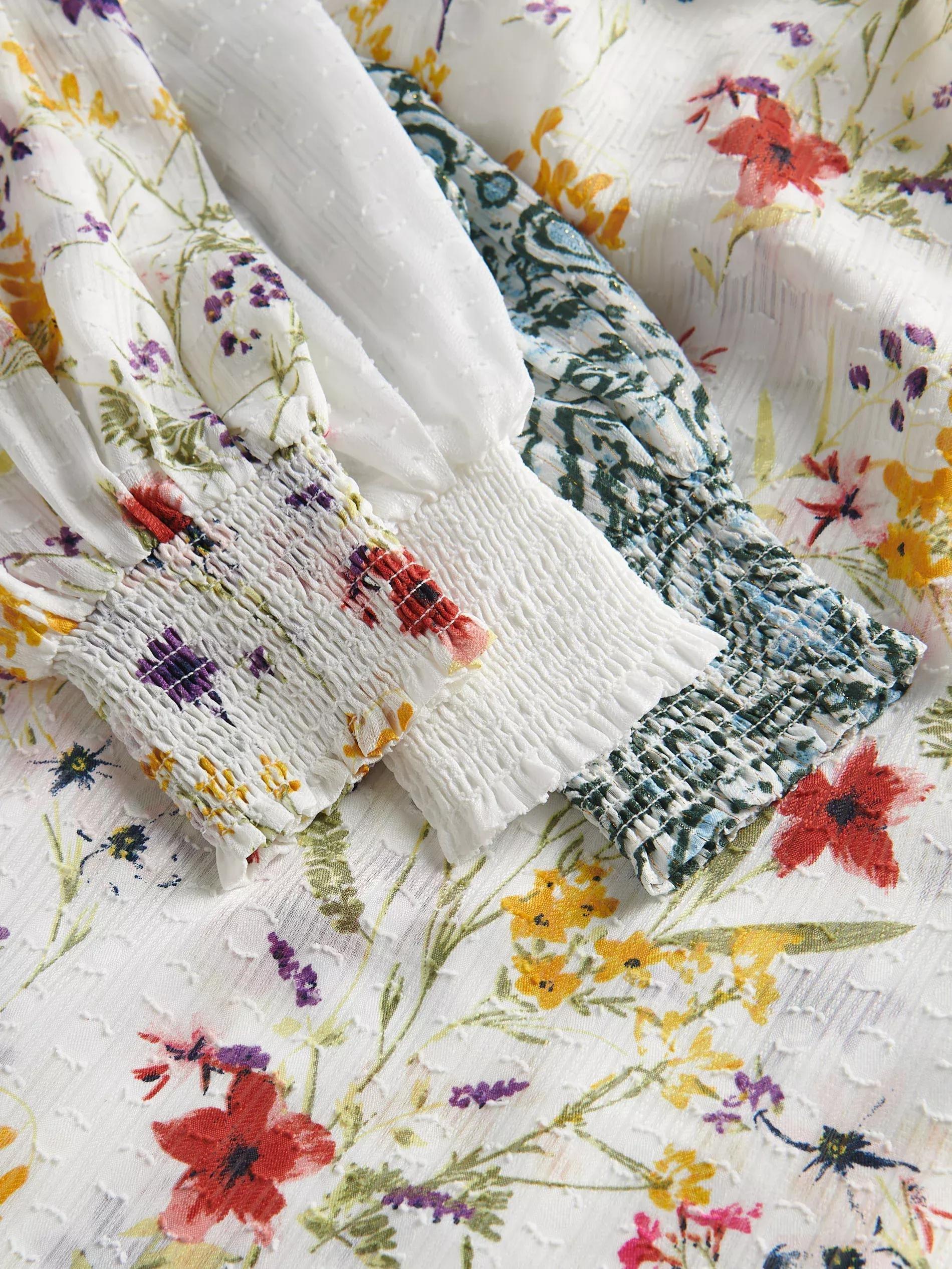 Multicolour Floral Blouse, Turquoise, large image number 5