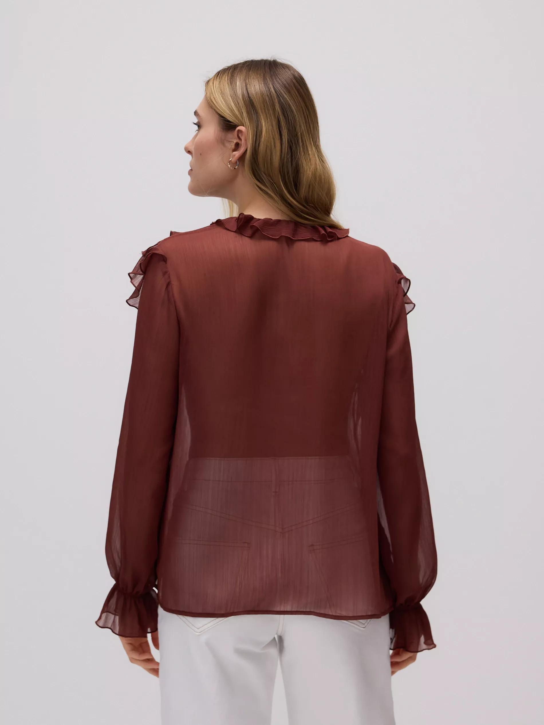 MAROON Shirt with stunning ruffles, , large image number 3