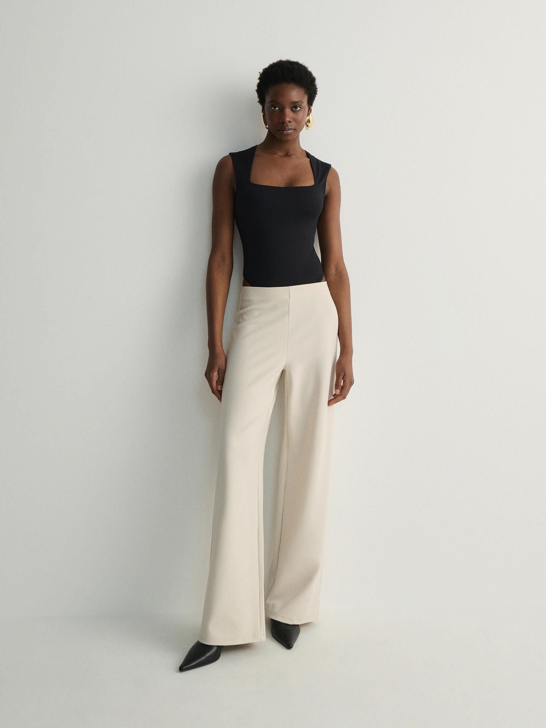 Nude Wide Leg Trousers, , large image number 2