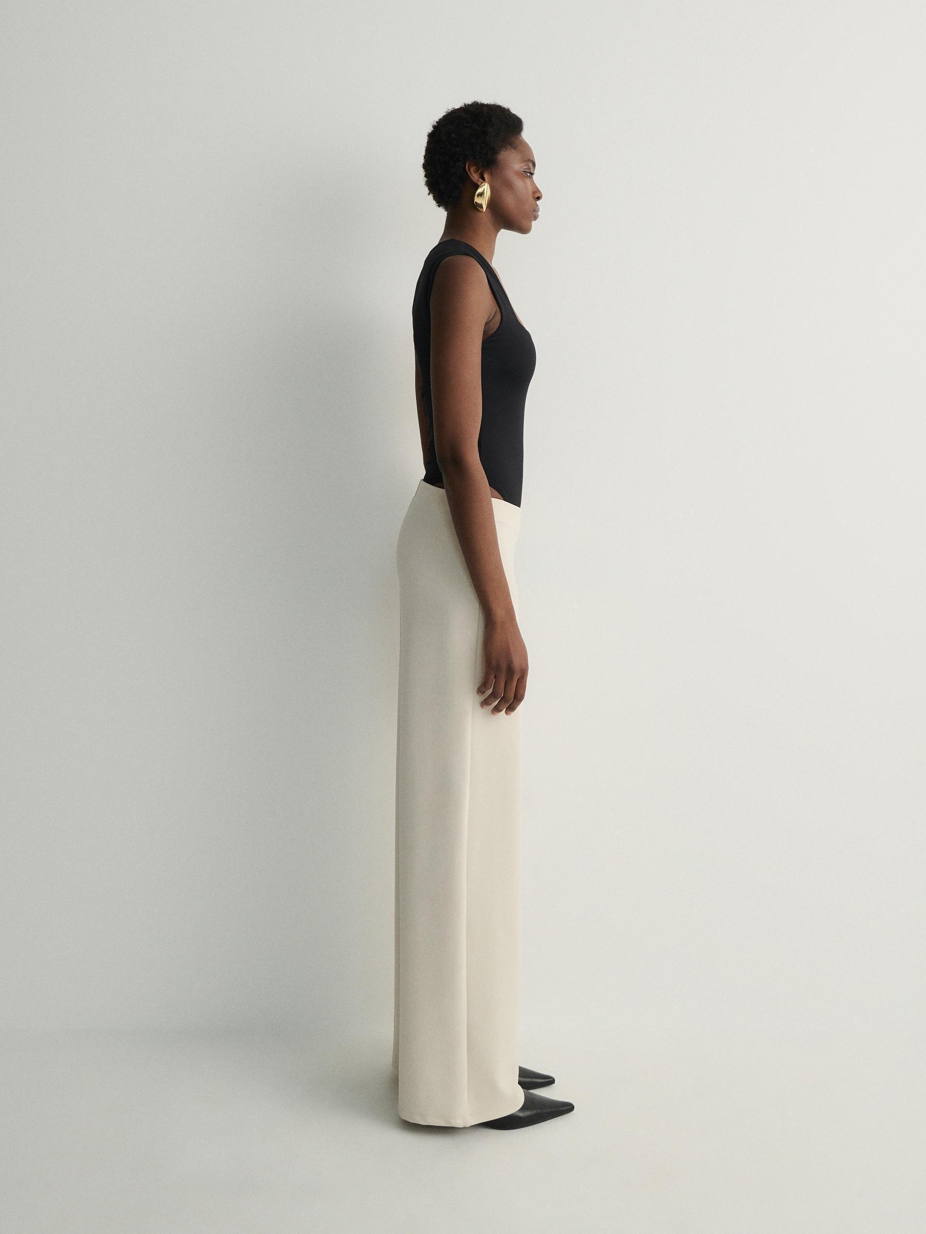 Nude Wide Leg Trousers, , large image number 3