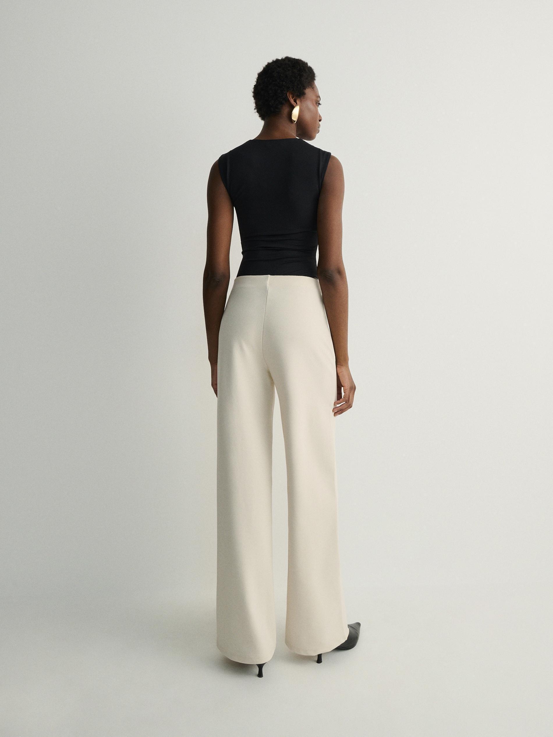 Nude Wide Leg Trousers, , large image number 4