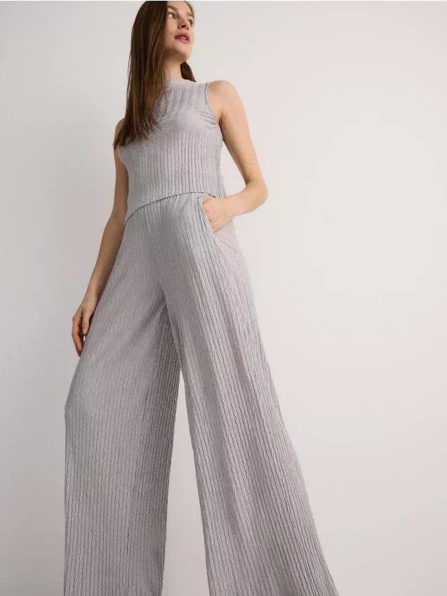 Grey Structural Jersey Trousers, , large image number 0
