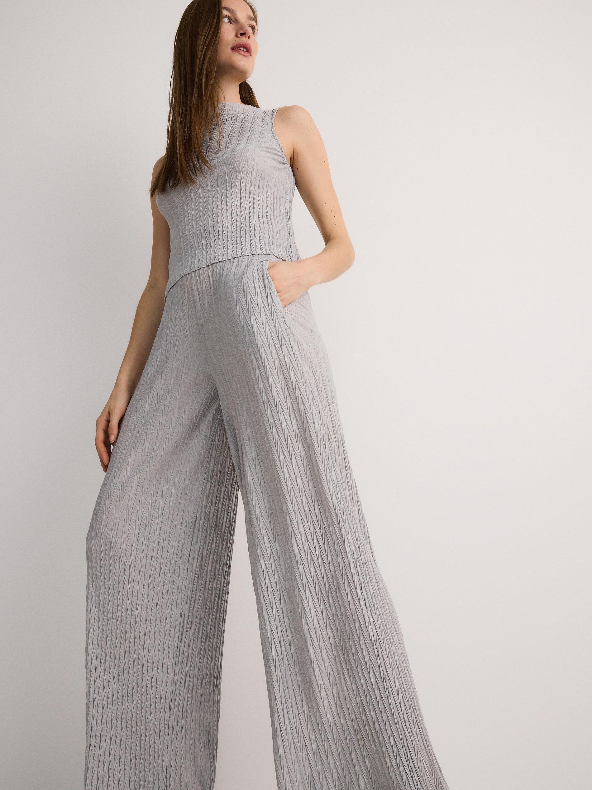 Grey Structural Jersey Trousers, , large image number 1