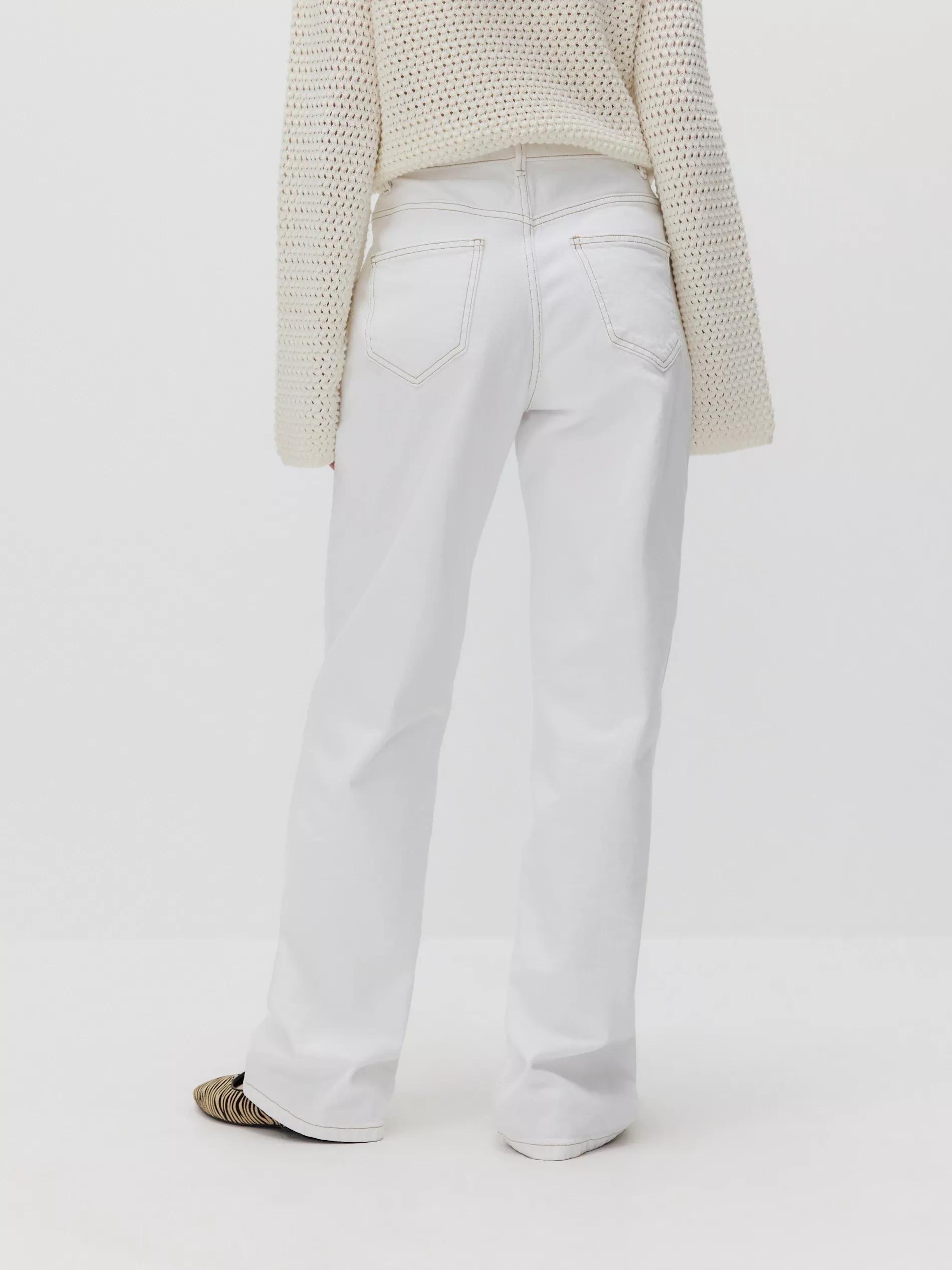 White Wide Leg Jeans, , large image number 4