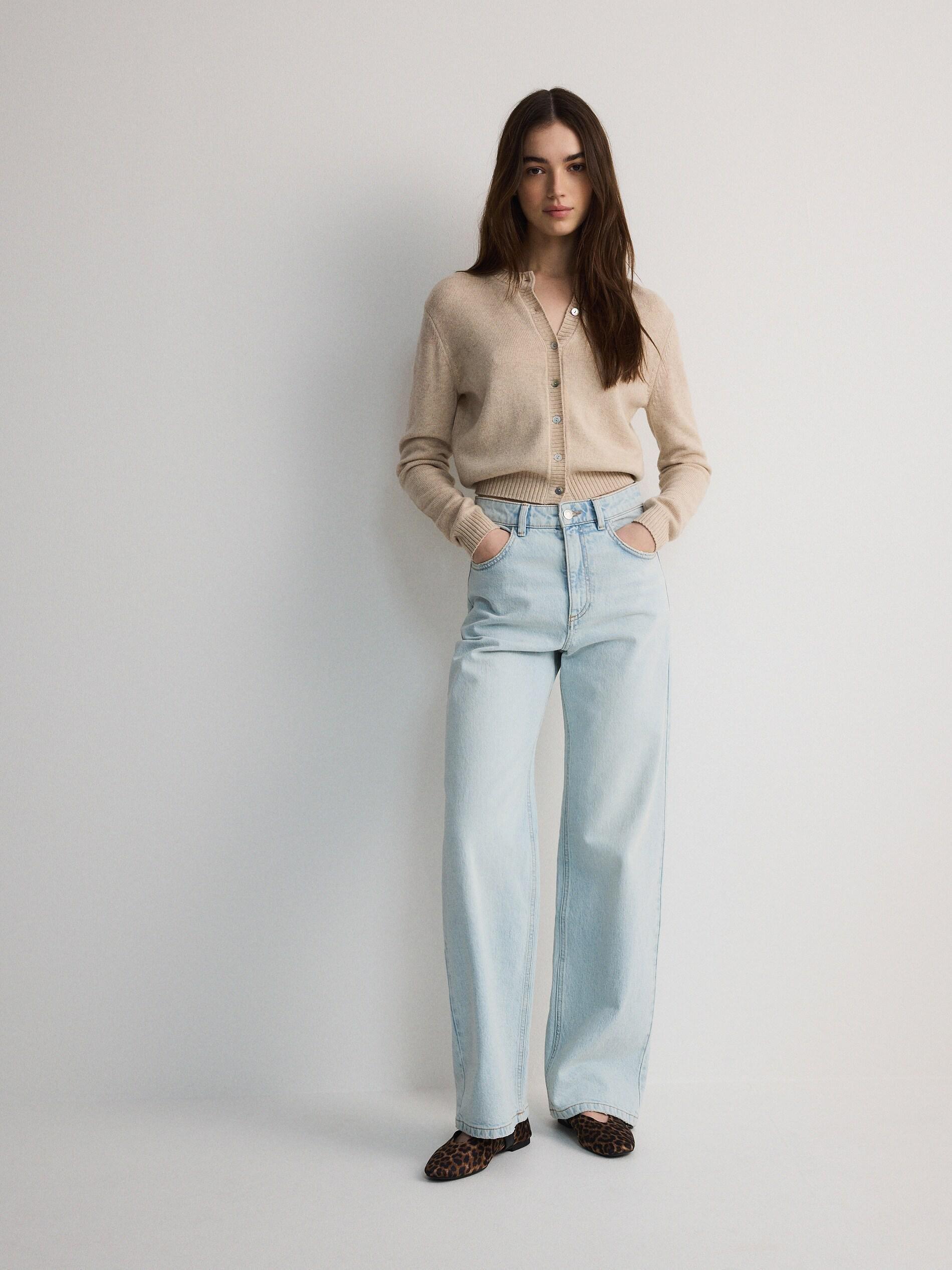 Blue Wide-Leg Fit Jeans, Blue, medium