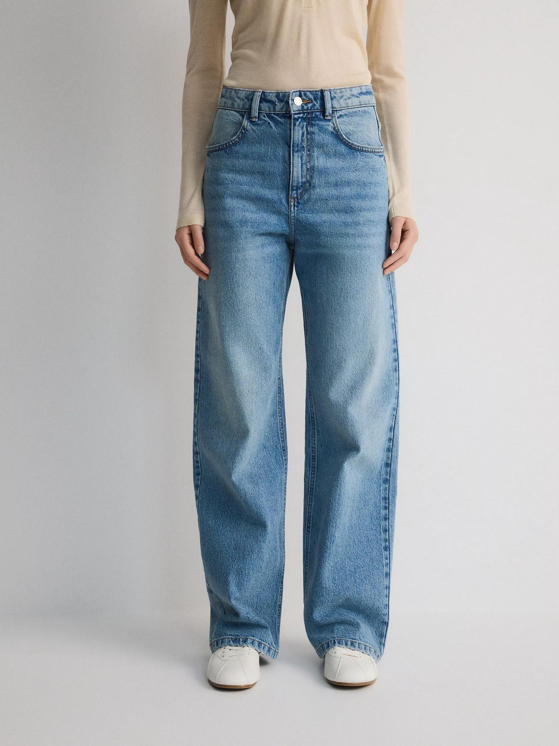 Blue Wide-Leg Jeans, , large image number 4