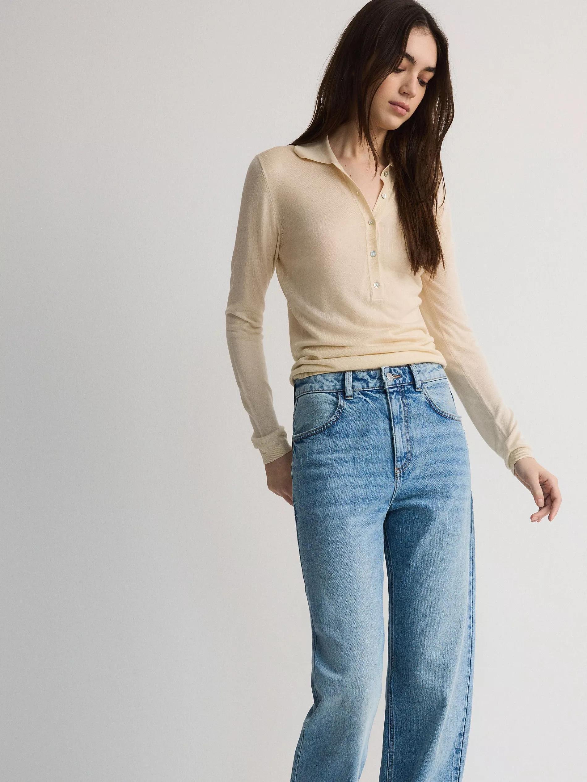 Blue Wide-Leg Jeans, , large image number 5